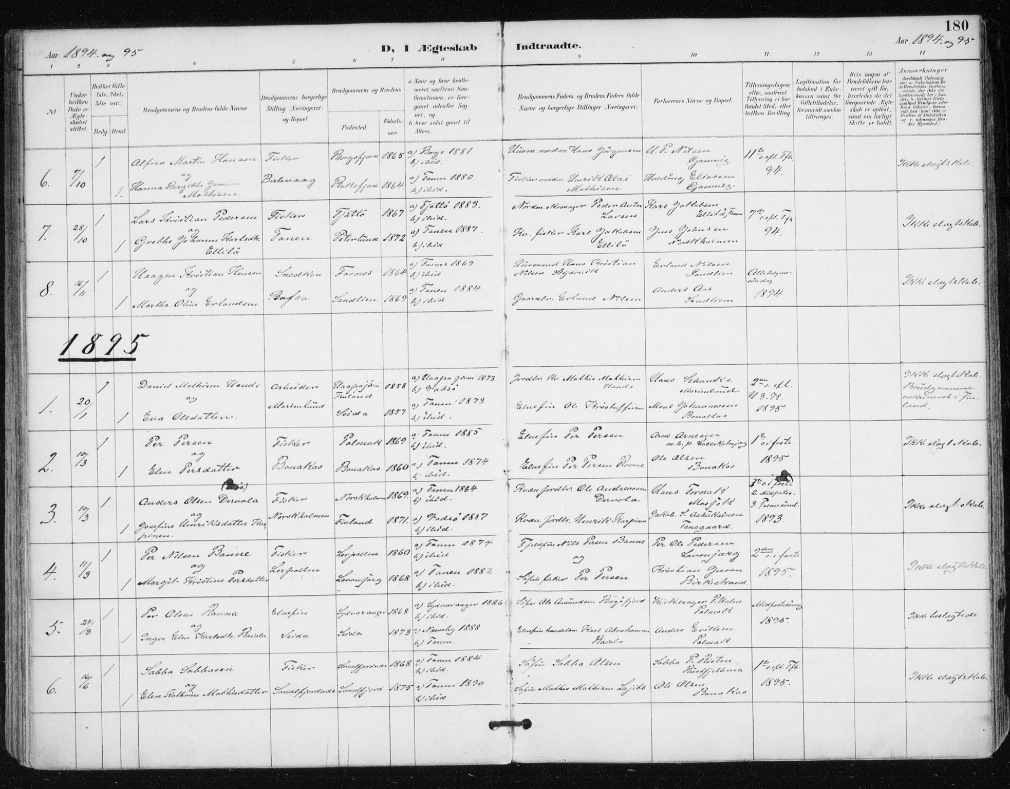 Tana sokneprestkontor, SATØ/S-1334/H/Ha/L0005kirke: Parish register (official) no. 5, 1891-1903, p. 180