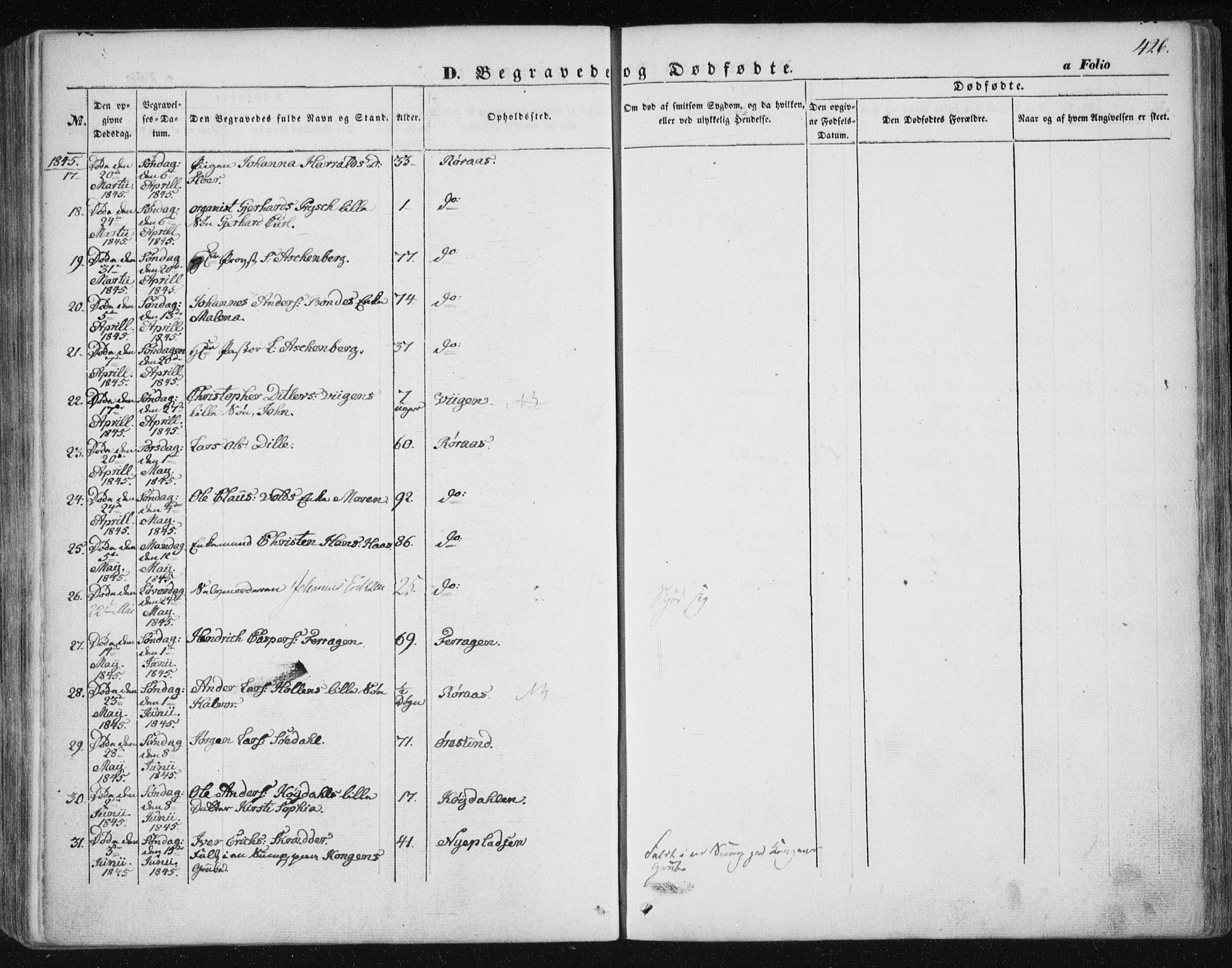 Ministerialprotokoller, klokkerbøker og fødselsregistre - Sør-Trøndelag, SAT/A-1456/681/L0931: Parish register (official) no. 681A09, 1845-1859, p. 426
