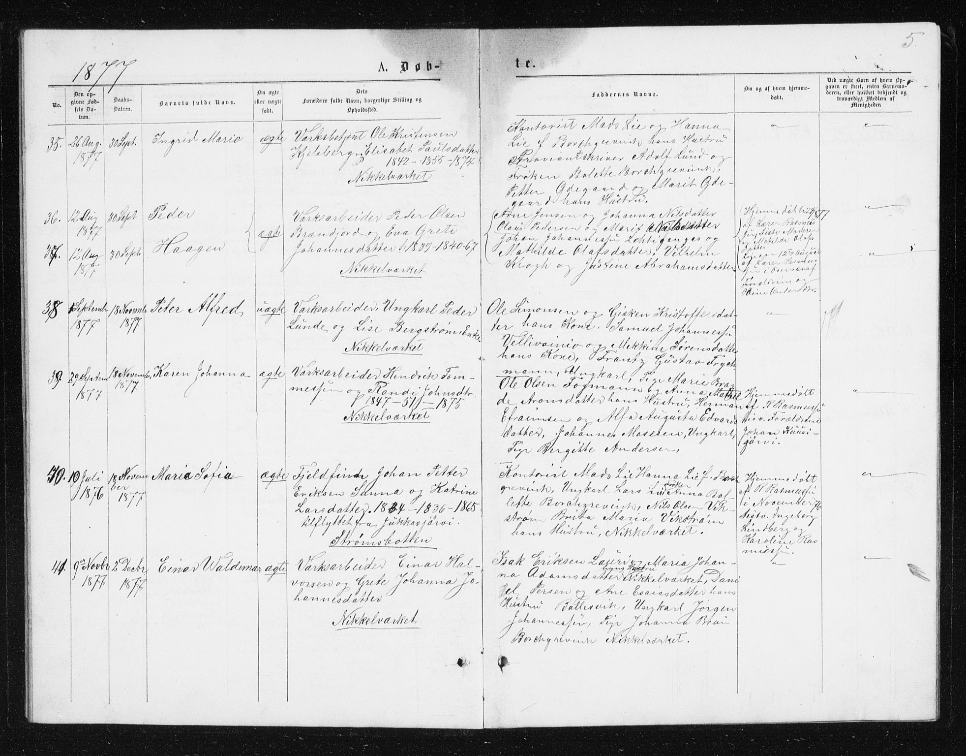 Berg sokneprestkontor, SATØ/S-1318/G/Ga/Gab/L0016klokker: Parish register (copy) no. 16, 1877-1880, p. 5