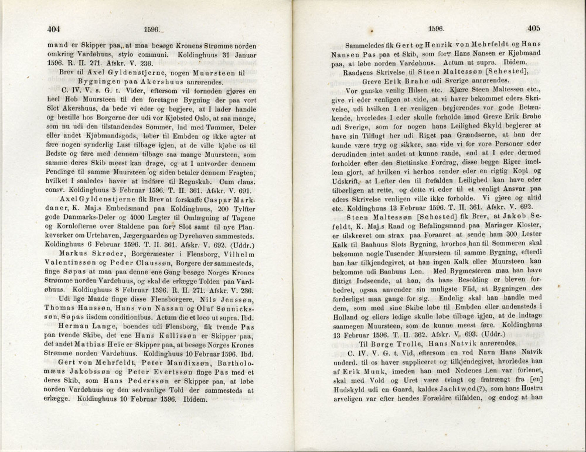 Publikasjoner utgitt av Det Norske Historiske Kildeskriftfond, PUBL/-/-/-: Norske Rigs-Registranter, bind 3, 1588-1602, p. 404-405