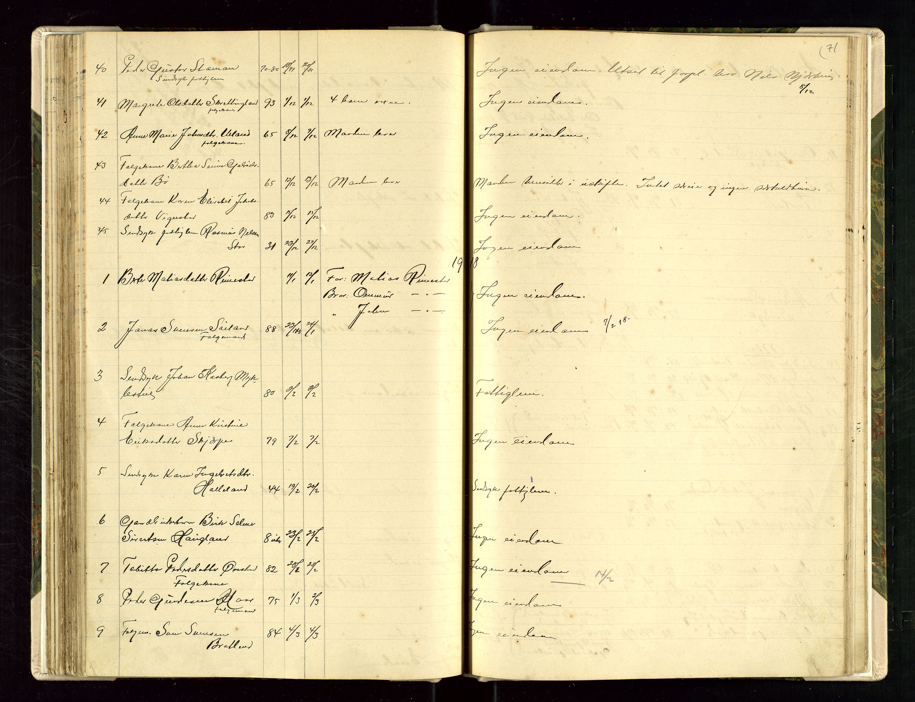 Hå lensmannskontor, AV/SAST-A-100456/Gga/L0002: Dødsfallsprotokoll, 1902-1925, p. 71