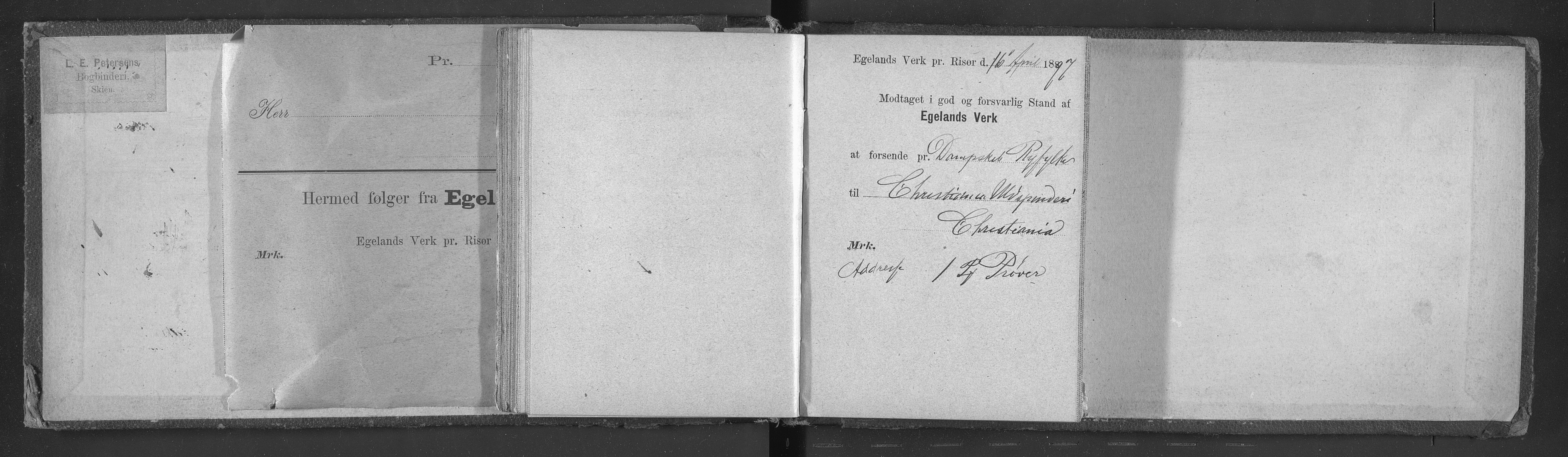 Egelands Jernverk, AAKS/PA-1907/01/L0030: Kvitteringsbok, 1889-1901