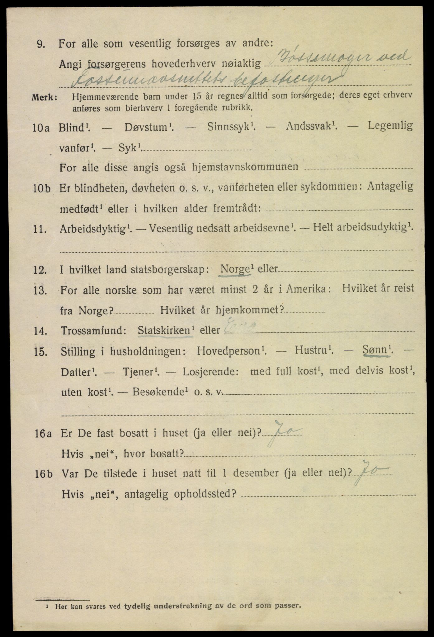 SAH, 1920 census for Kongsvinger, 1920, p. 1418