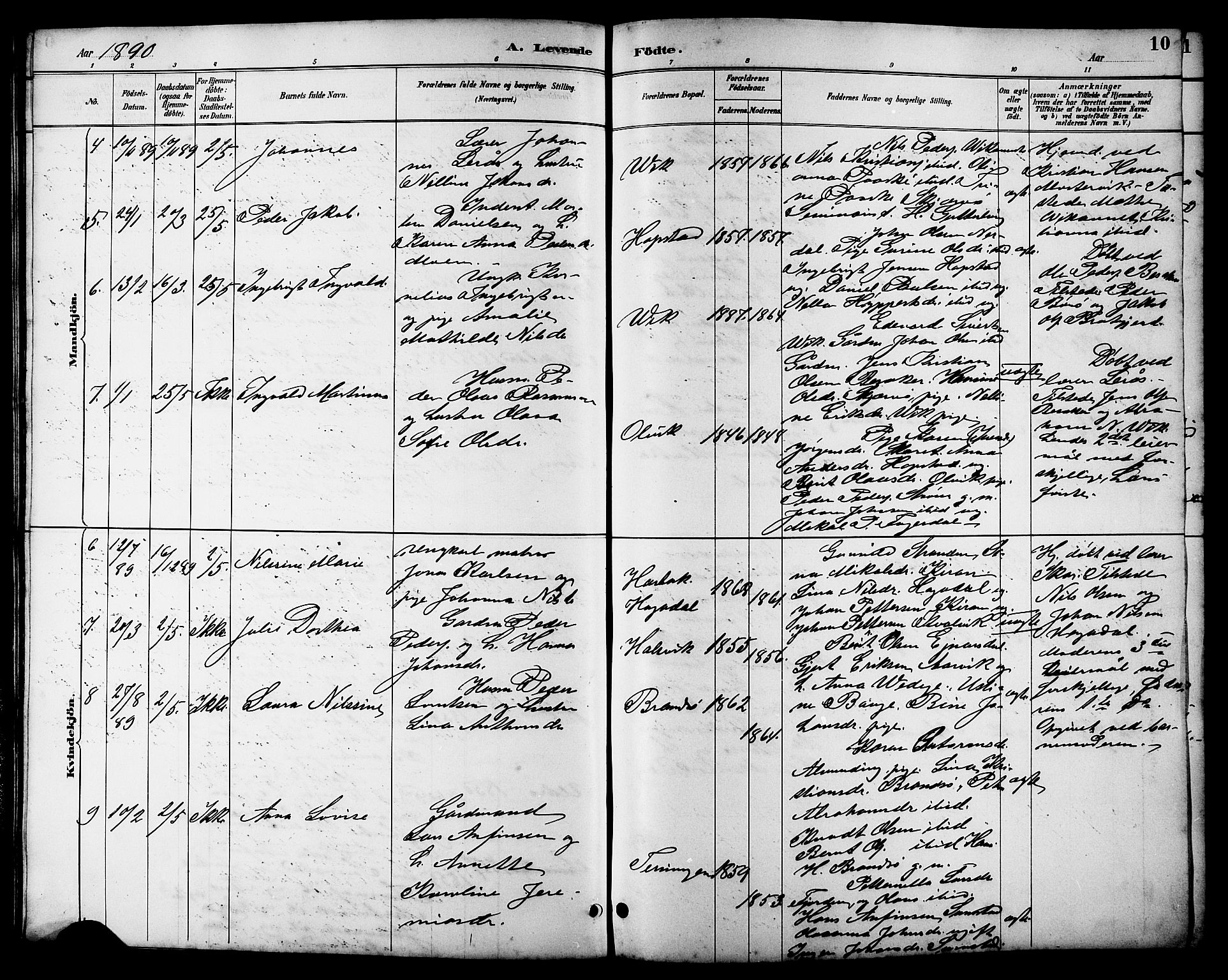 Ministerialprotokoller, klokkerbøker og fødselsregistre - Sør-Trøndelag, AV/SAT-A-1456/657/L0716: Parish register (copy) no. 657C03, 1889-1904, p. 10