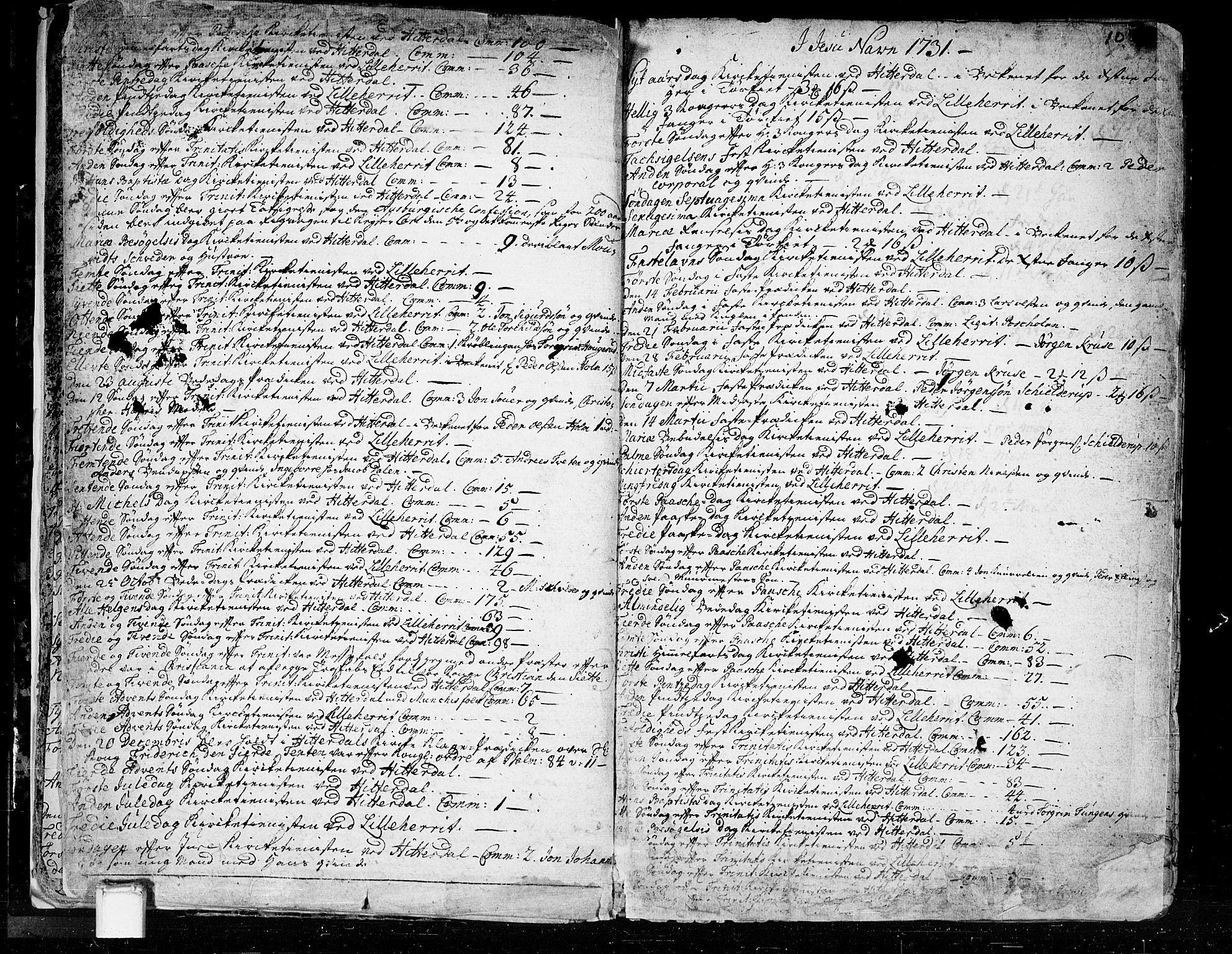 Heddal kirkebøker, SAKO/A-268/F/Fa/L0003: Parish register (official) no. I 3, 1723-1783, p. 10