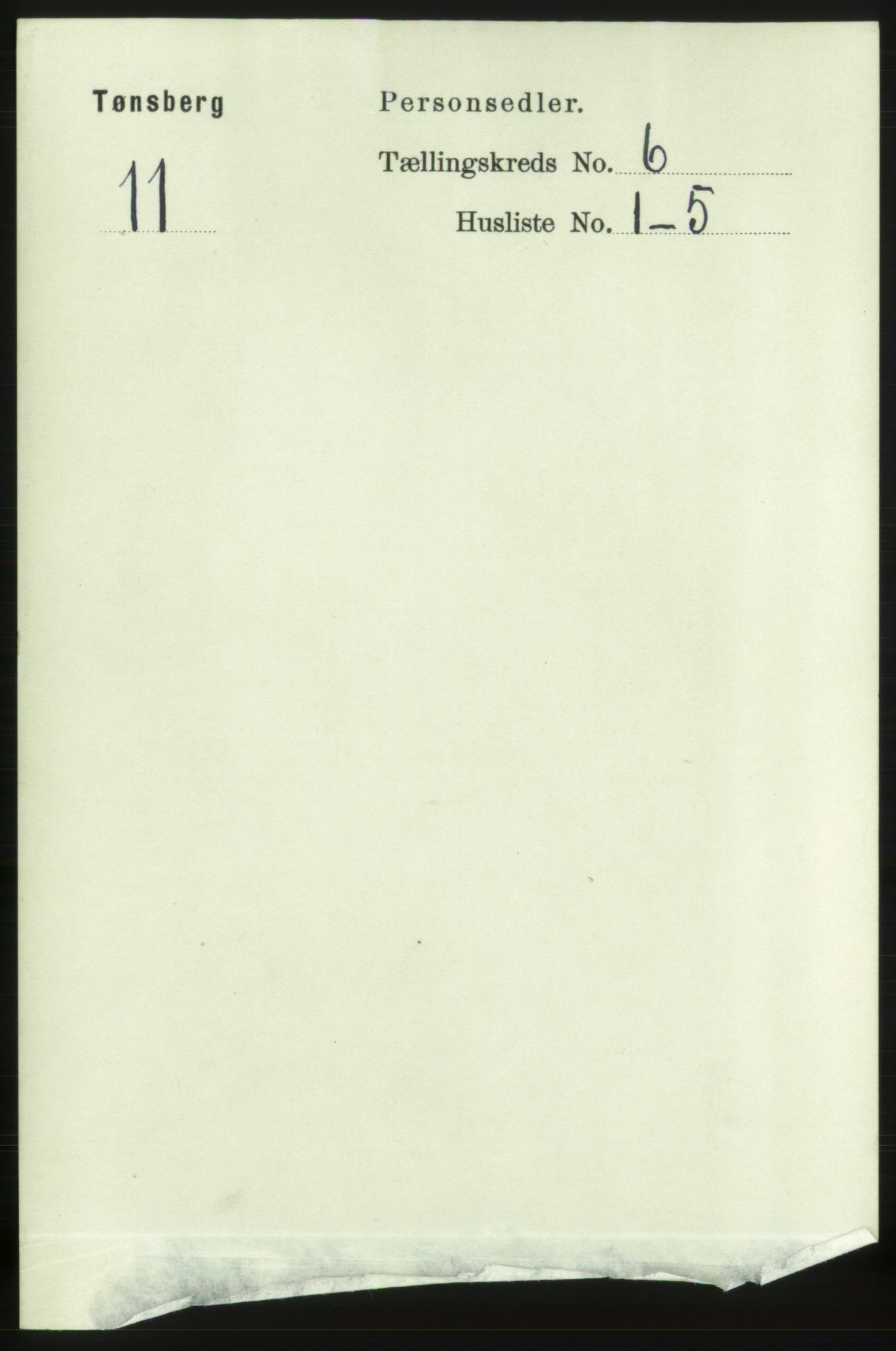 RA, 1891 census for 0705 Tønsberg, 1891, p. 2446