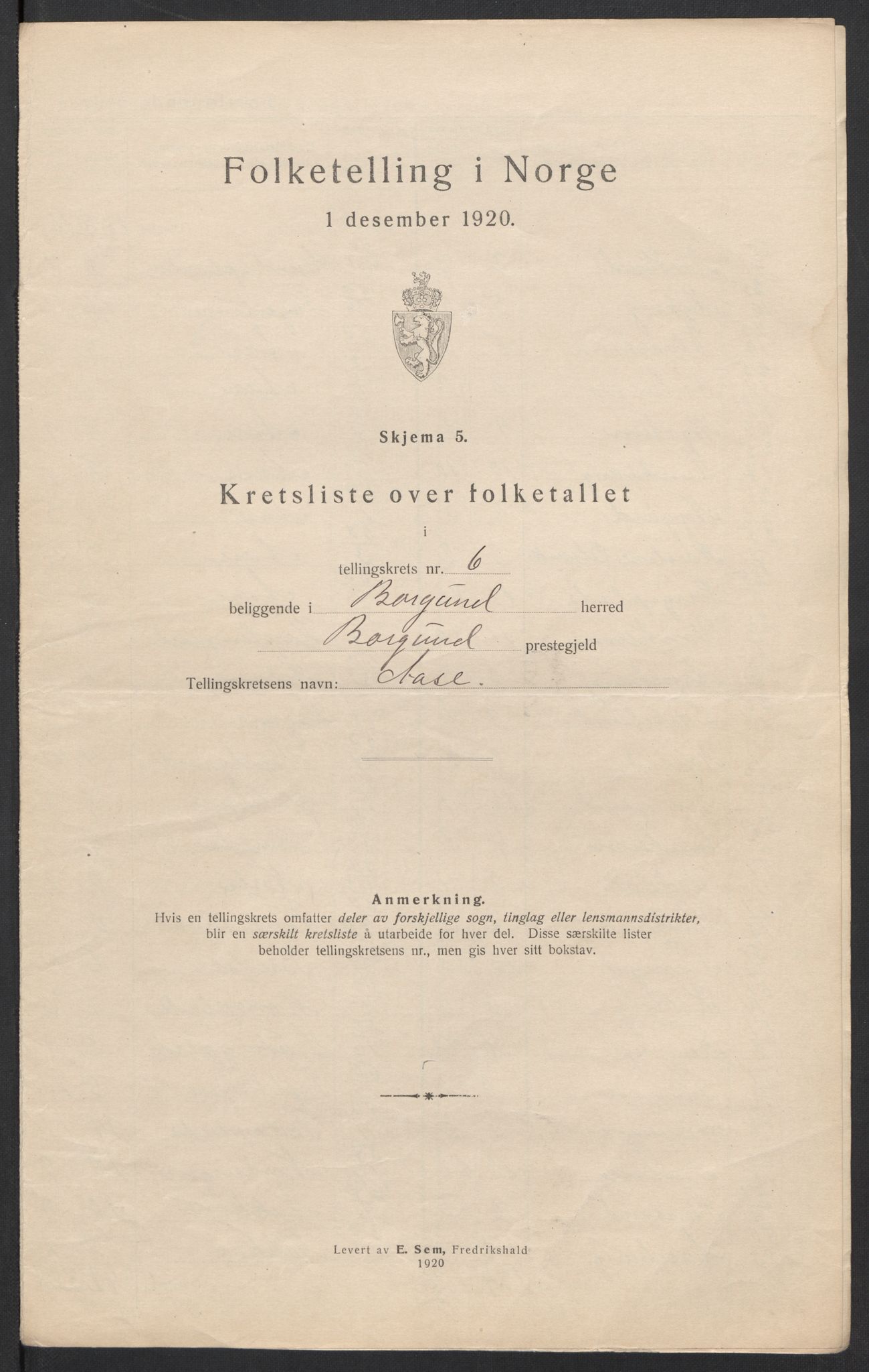 SAT, 1920 census for Borgund, 1920, p. 23