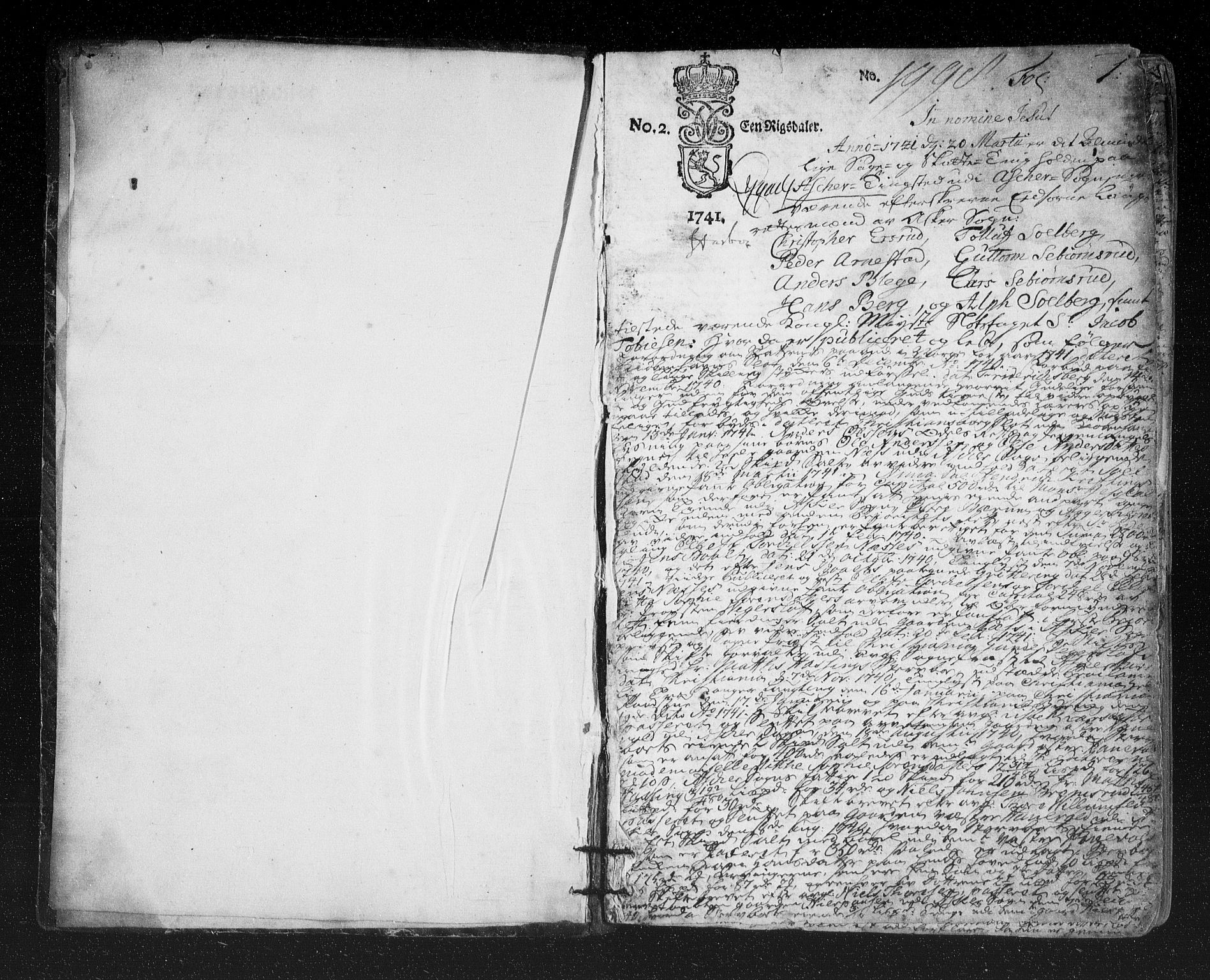 Aker sorenskriveri, SAO/A-10895/F/Fb/L0038: Tingbok, 1741-1743, p. 0b-1a