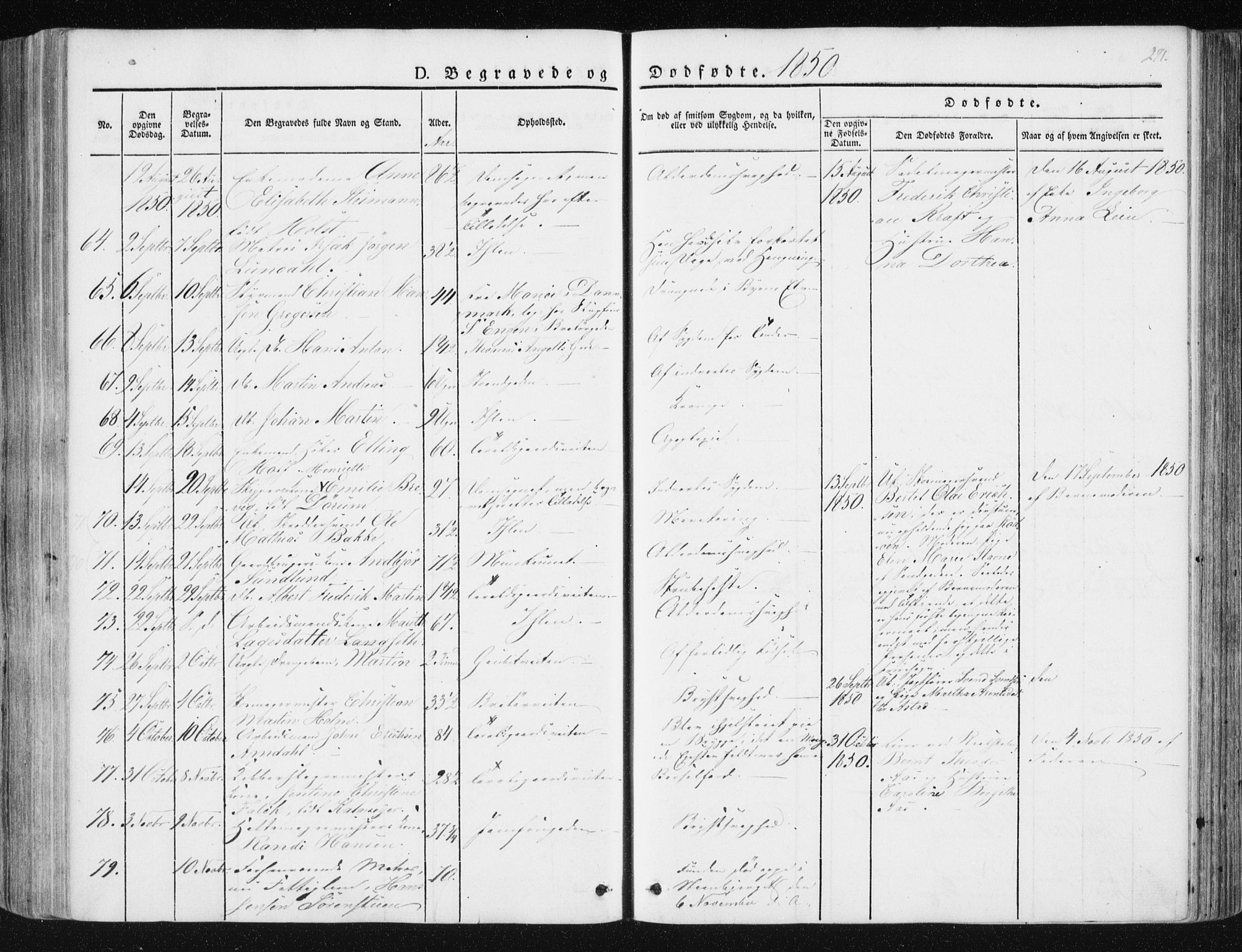 Ministerialprotokoller, klokkerbøker og fødselsregistre - Sør-Trøndelag, SAT/A-1456/602/L0110: Parish register (official) no. 602A08, 1840-1854, p. 271