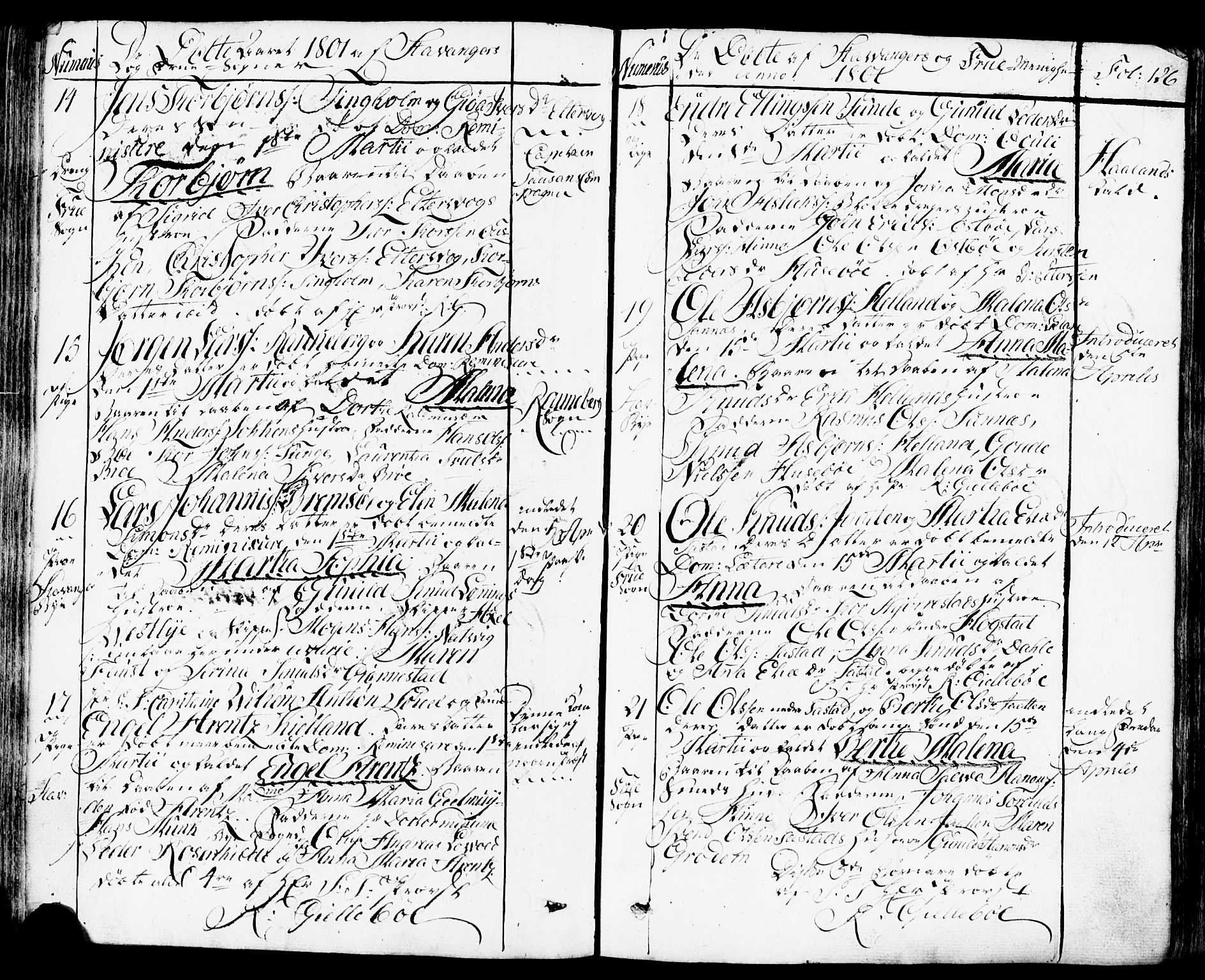 Domkirken sokneprestkontor, SAST/A-101812/001/30/30BB/L0007: Parish register (copy) no. B 7, 1791-1813, p. 126