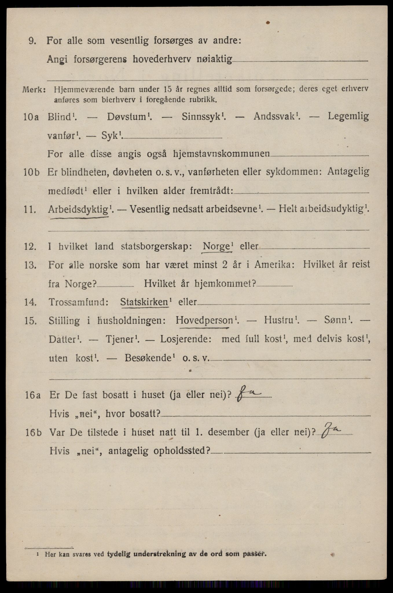 SAST, 1920 census for Jelsa, 1920, p. 1889