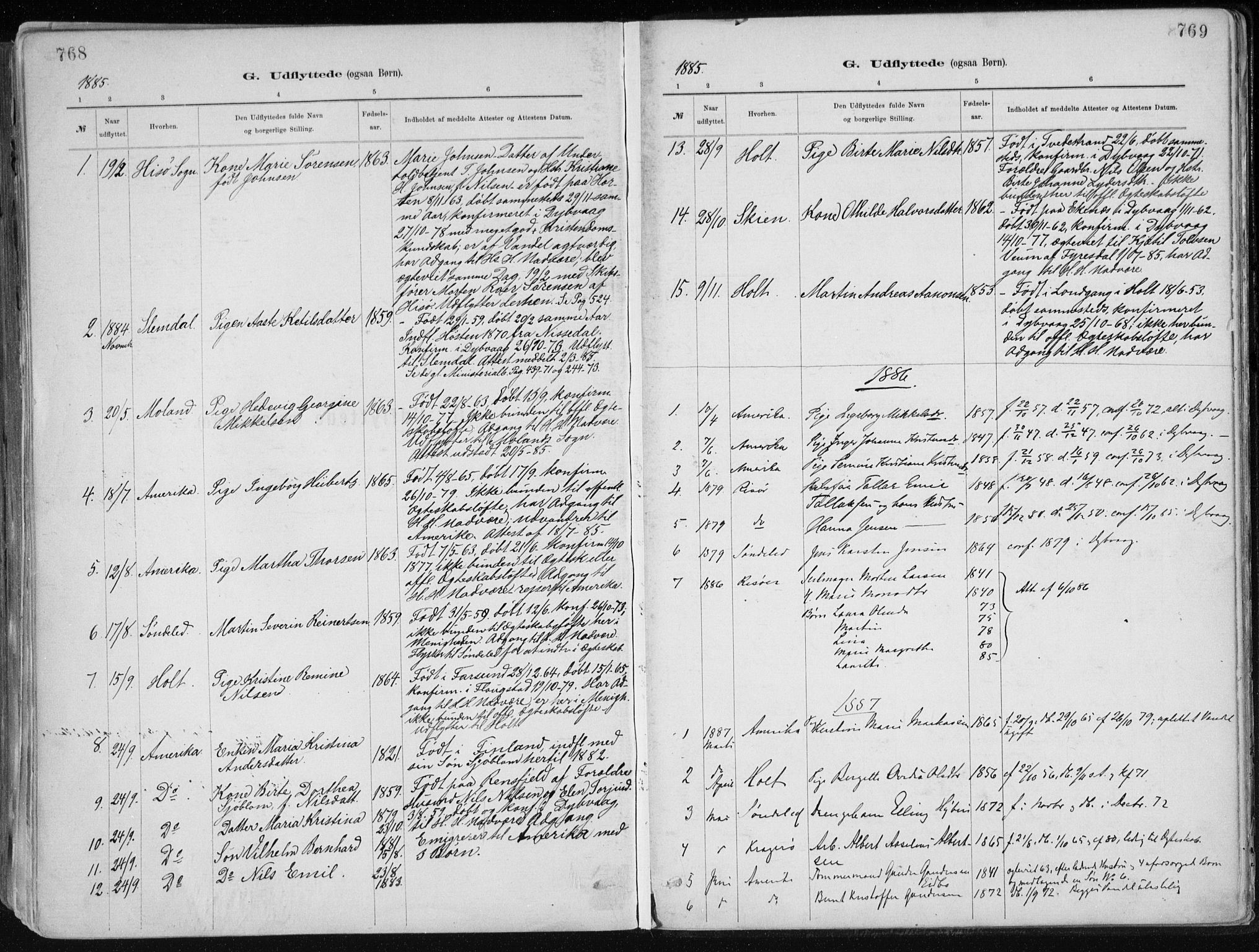 Dypvåg sokneprestkontor, SAK/1111-0007/F/Fa/Faa/L0008: Parish register (official) no. A 8, 1885-1906, p. 768-769