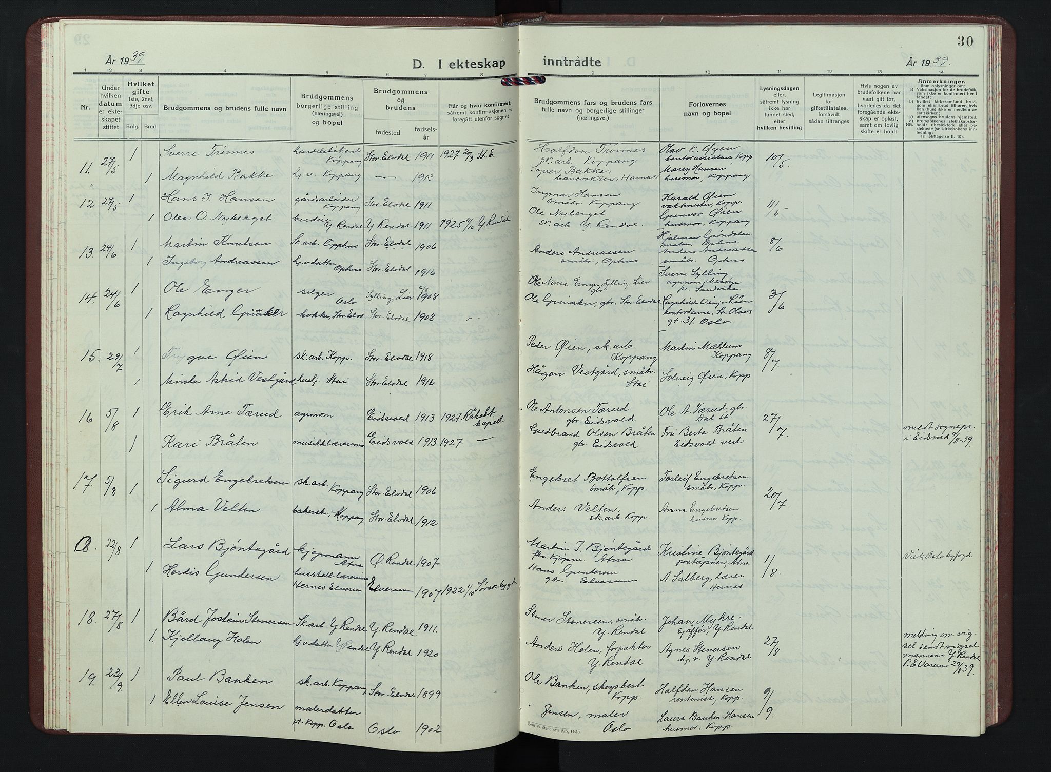 Stor-Elvdal prestekontor, SAH/PREST-052/H/Ha/Hab/L0009: Parish register (copy) no. 9, 1927-1955, p. 30