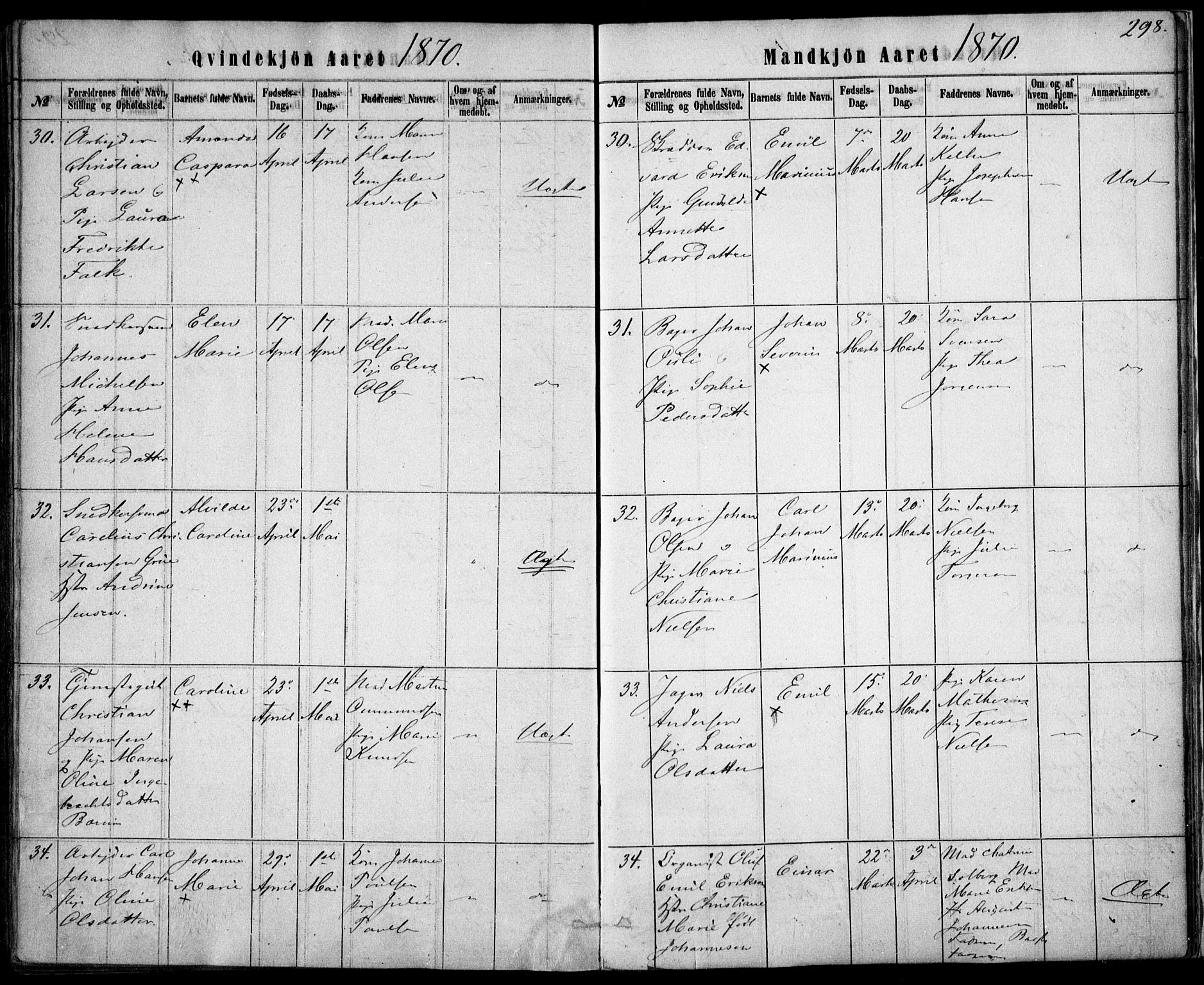 Rikshospitalet prestekontor Kirkebøker, AV/SAO-A-10309b/F/L0004: Parish register (official) no. 4, 1853-1870, p. 298