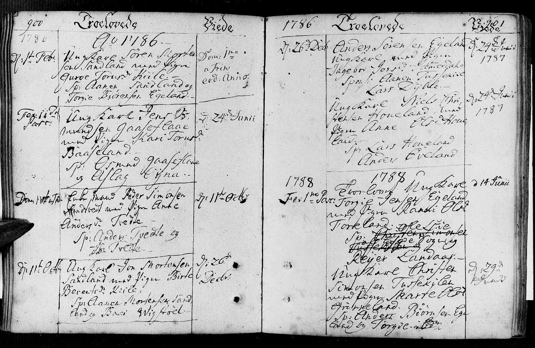 Vennesla sokneprestkontor, SAK/1111-0045/Fa/Faa/L0002: Parish register (official) no. A 2, 1785-1834, p. 900-901
