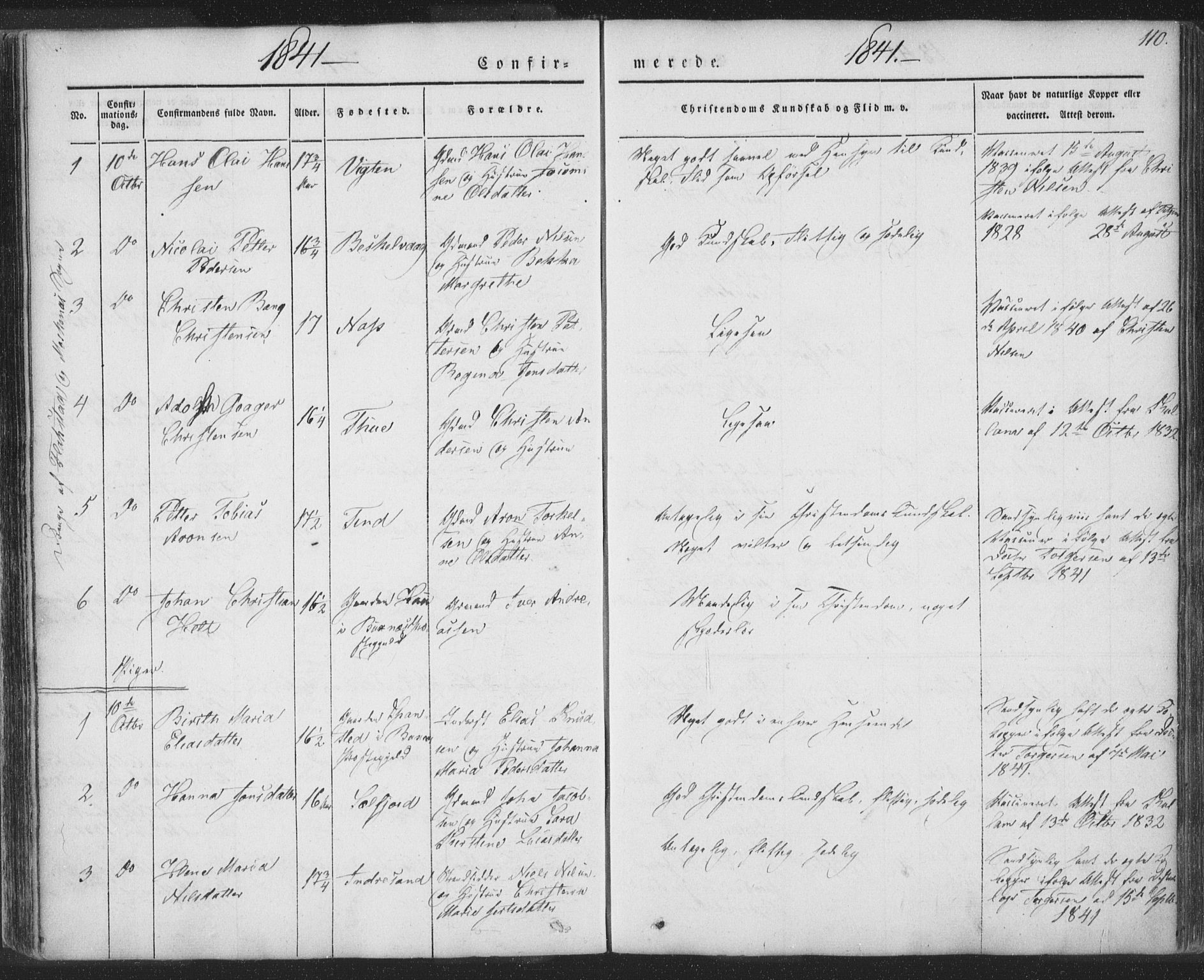 Ministerialprotokoller, klokkerbøker og fødselsregistre - Nordland, SAT/A-1459/885/L1202: Parish register (official) no. 885A03, 1838-1859, p. 110
