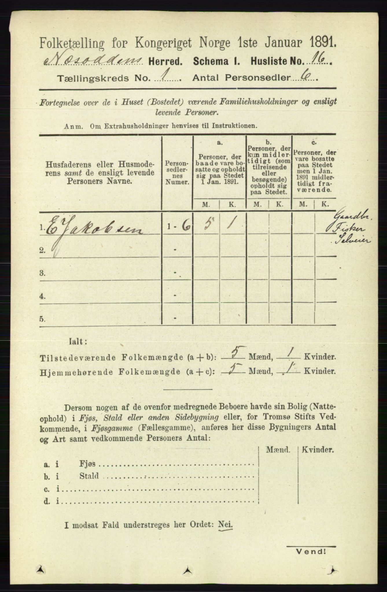 RA, 1891 census for 0216 Nesodden, 1891, p. 32