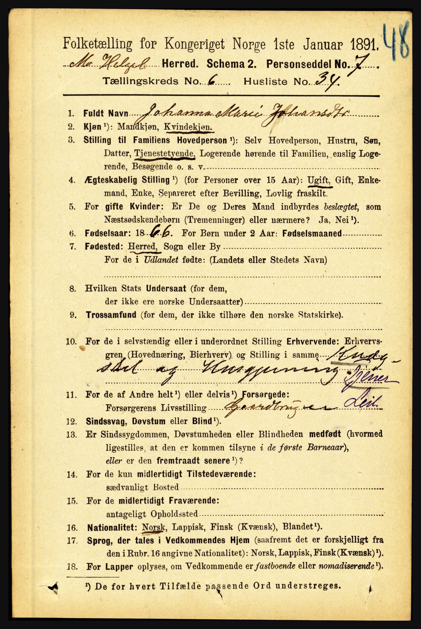 RA, 1891 census for 1833 Mo, 1891, p. 2507