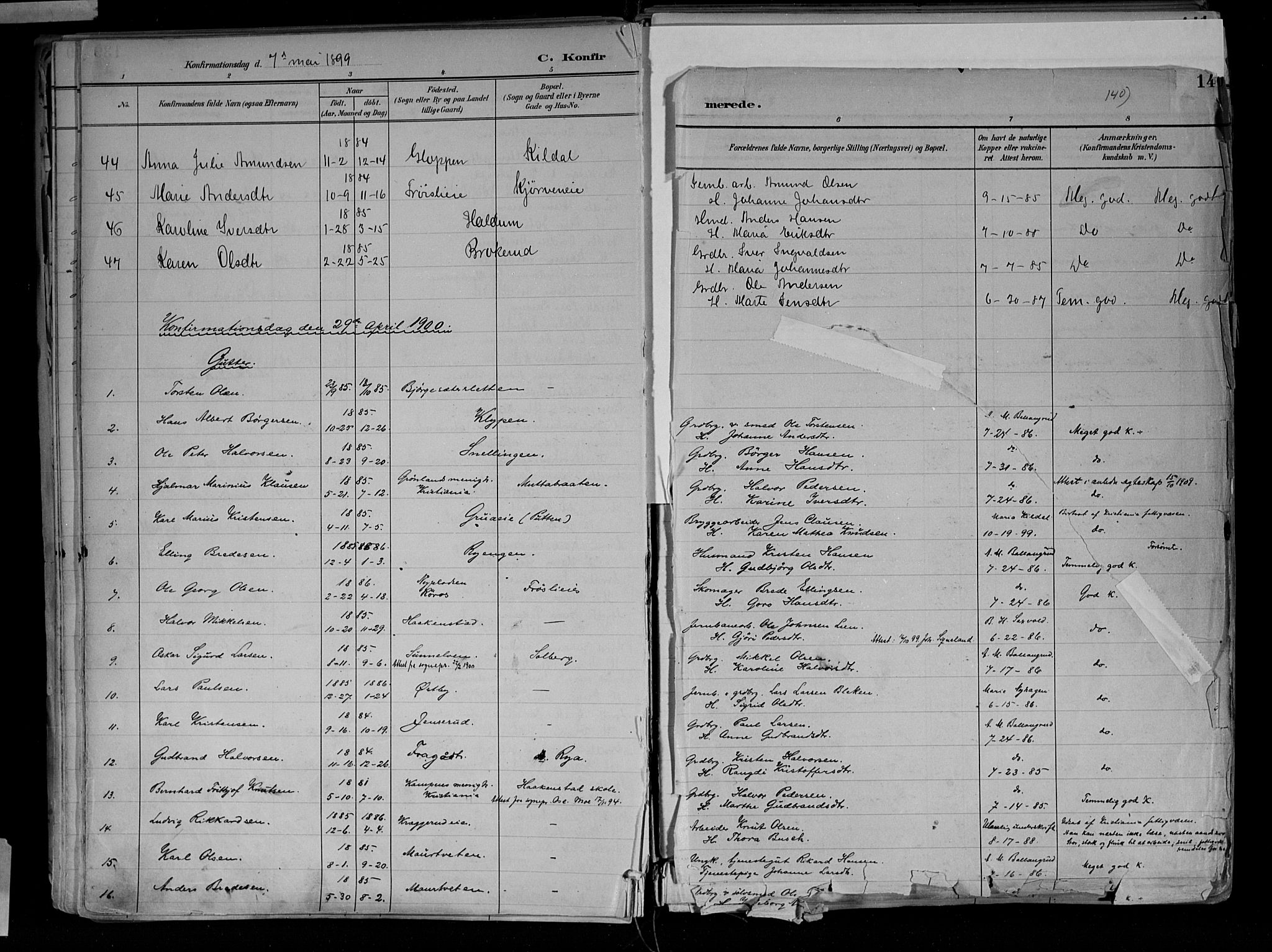 Jevnaker prestekontor, SAH/PREST-116/H/Ha/Haa/L0010: Parish register (official) no. 10, 1891-1906, p. 140