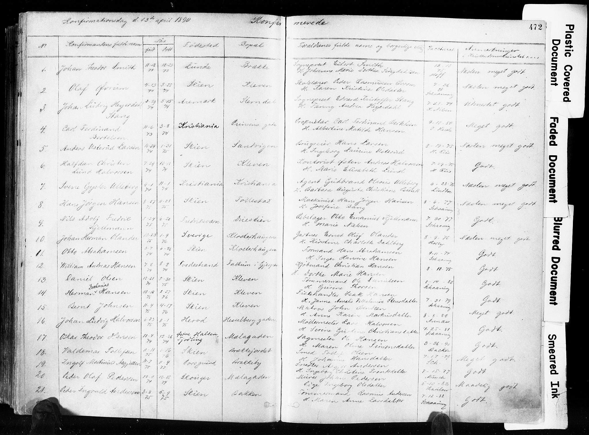 Skien kirkebøker, SAKO/A-302/F/Fa/L0009: Parish register (official) no. 9, 1878-1890, p. 472