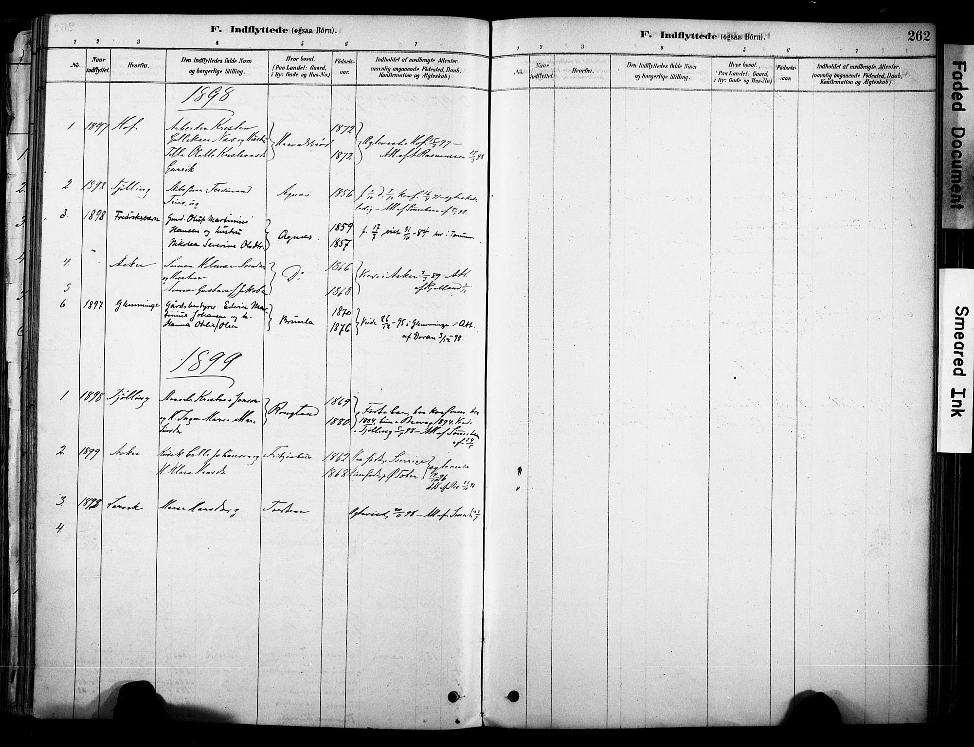 Brunlanes kirkebøker, AV/SAKO-A-342/F/Fc/L0001: Parish register (official) no. III 1, 1878-1899, p. 262