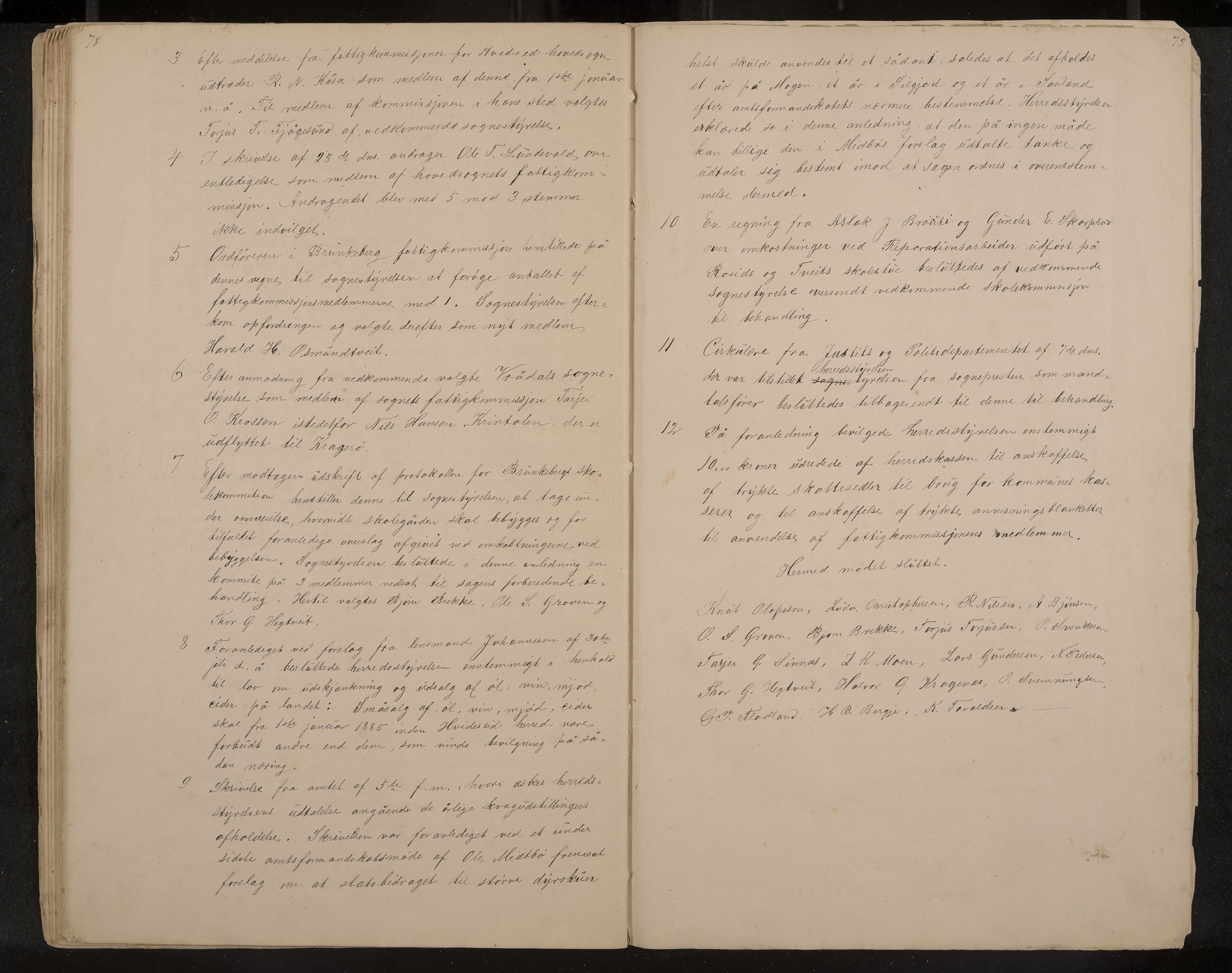 Kviteseid formannskap og sentraladministrasjon, IKAK/0829021/A/Aa/L0041: Utskrift av møtebok, 1882-1884, p. 78-79