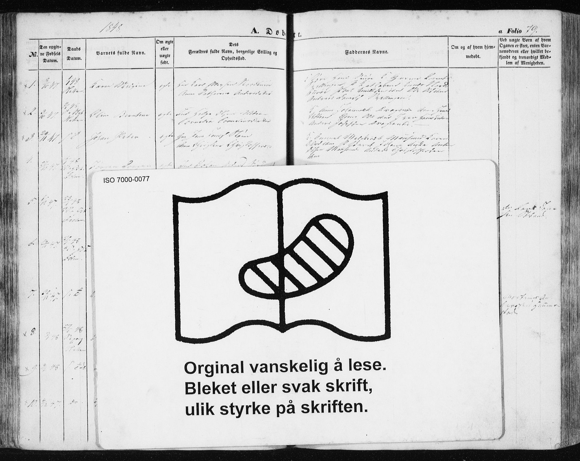 Ministerialprotokoller, klokkerbøker og fødselsregistre - Sør-Trøndelag, AV/SAT-A-1456/634/L0529: Parish register (official) no. 634A05, 1843-1851, p. 79