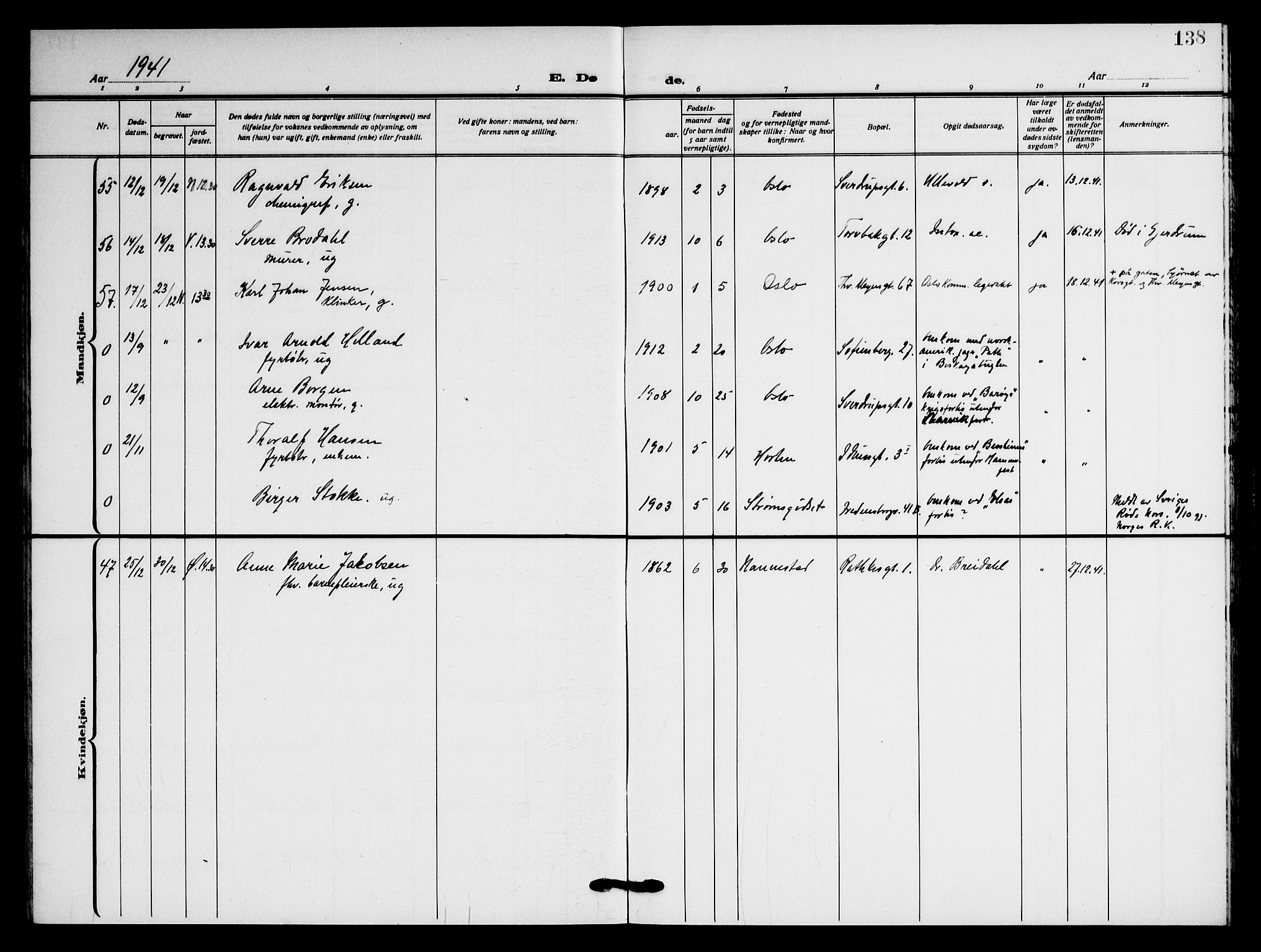 Jakob prestekontor Kirkebøker, AV/SAO-A-10850/F/Fa/L0012: Parish register (official) no. 12, 1921-1948, p. 138