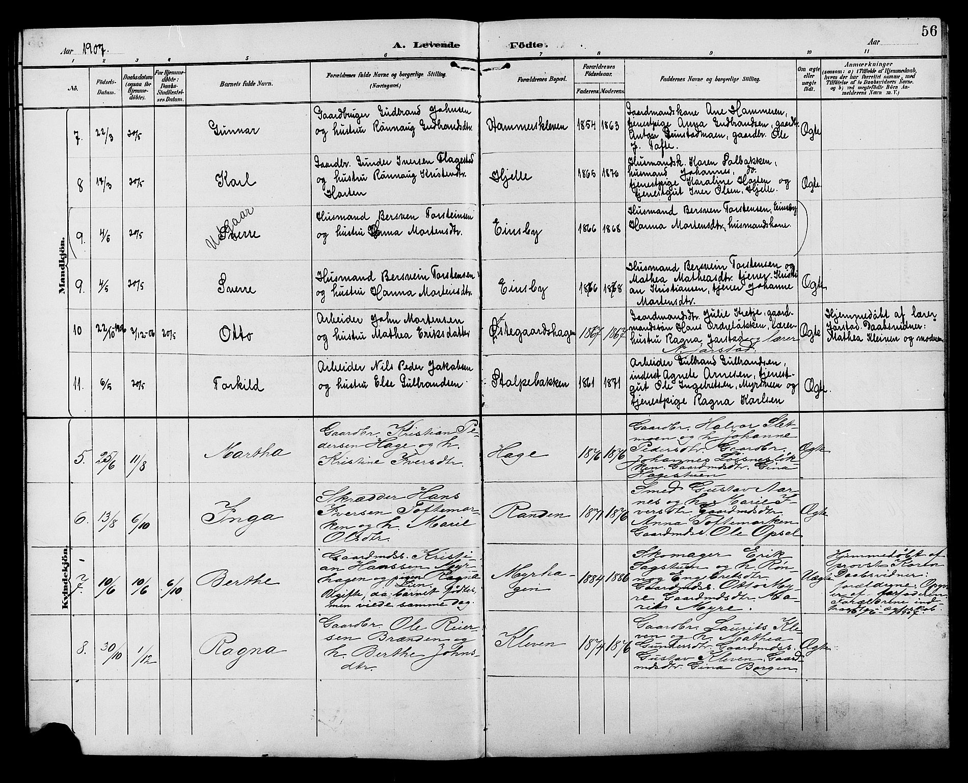 Ringebu prestekontor, AV/SAH-PREST-082/H/Ha/Hab/L0007: Parish register (copy) no. 7, 1890-1910, p. 56