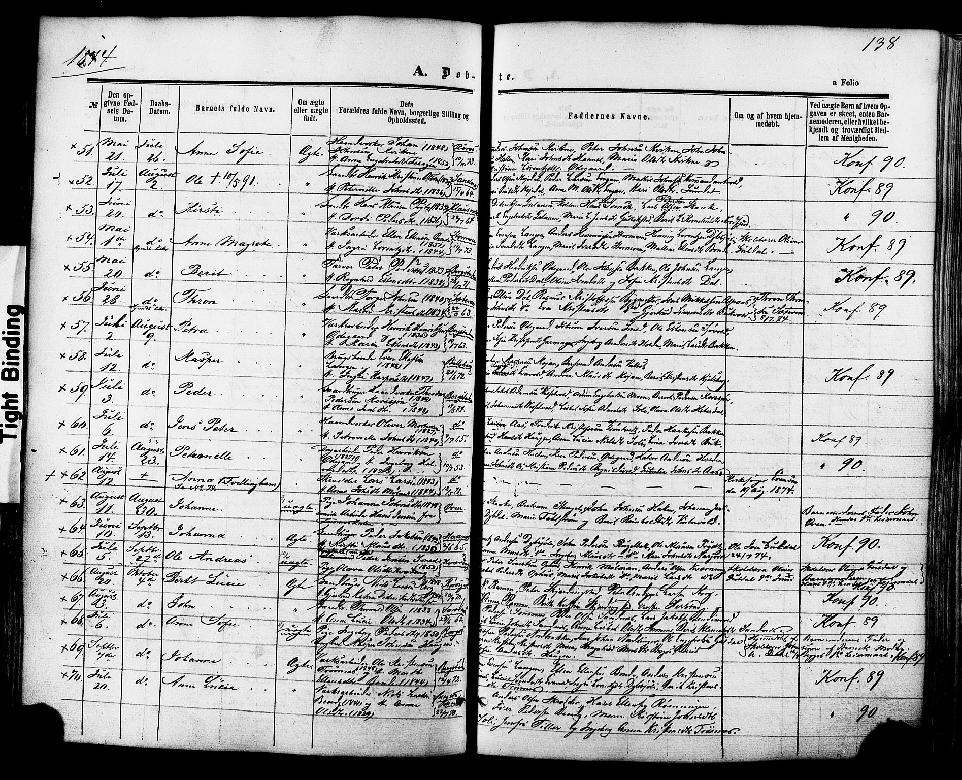 Ministerialprotokoller, klokkerbøker og fødselsregistre - Sør-Trøndelag, AV/SAT-A-1456/681/L0932: Parish register (official) no. 681A10, 1860-1878, p. 138