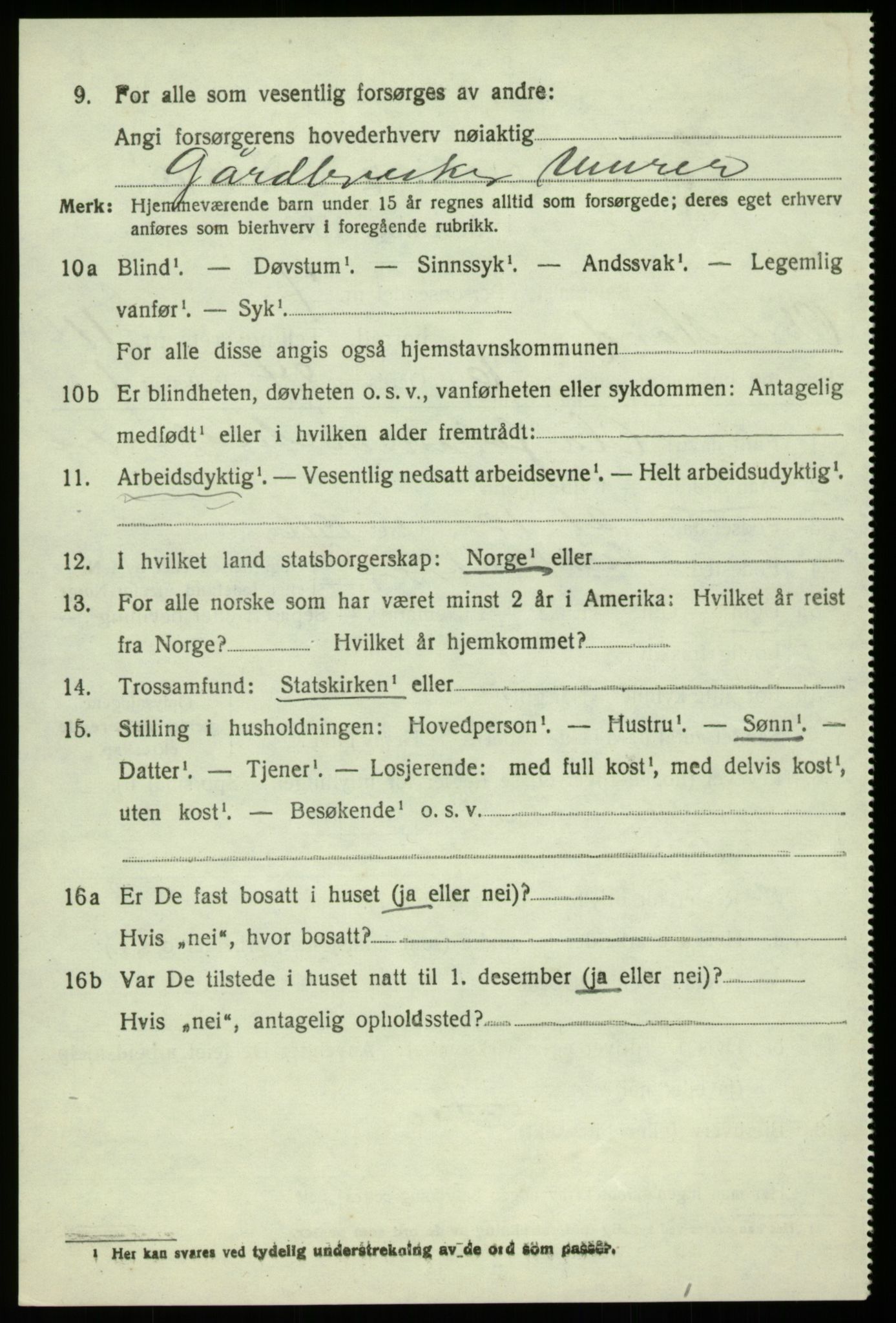 SAB, 1920 census for Os, 1920, p. 8851