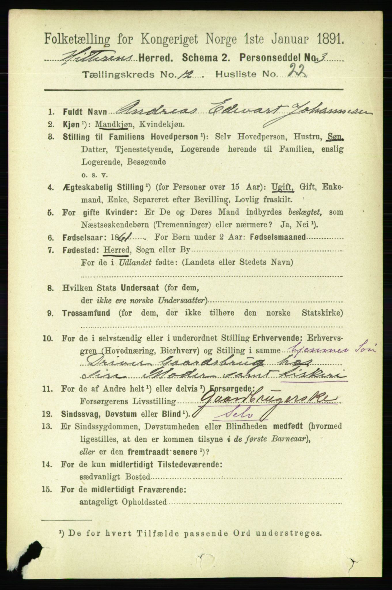 RA, 1891 census for 1617 Hitra, 1891, p. 2691