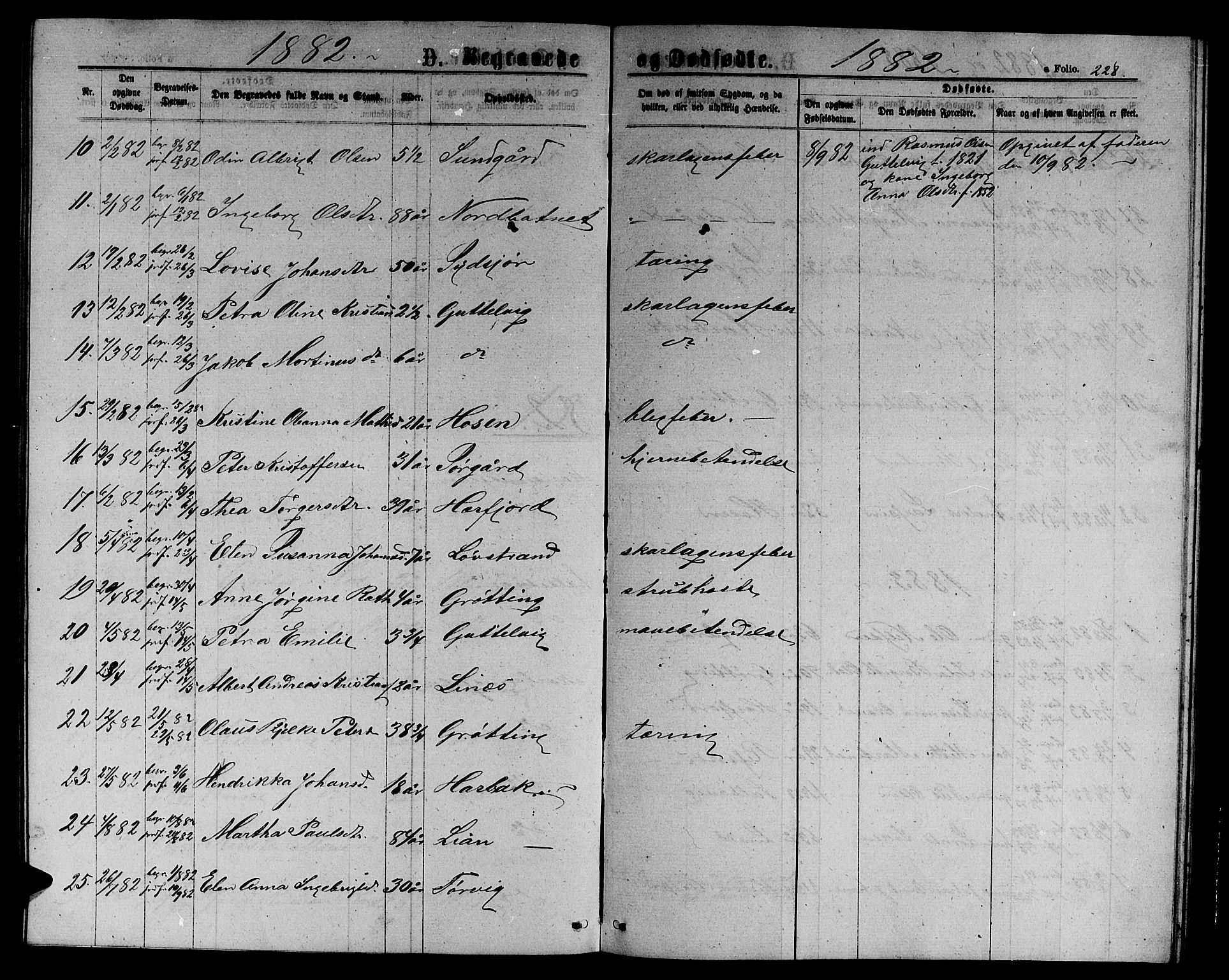 Ministerialprotokoller, klokkerbøker og fødselsregistre - Sør-Trøndelag, SAT/A-1456/656/L0695: Parish register (copy) no. 656C01, 1867-1889, p. 228