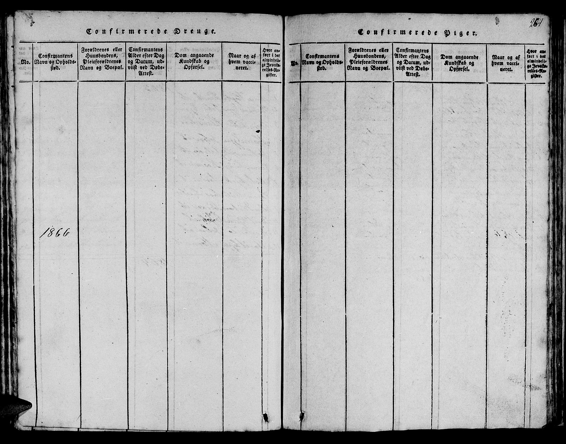 Ministerialprotokoller, klokkerbøker og fødselsregistre - Sør-Trøndelag, SAT/A-1456/613/L0393: Parish register (copy) no. 613C01, 1816-1886, p. 264