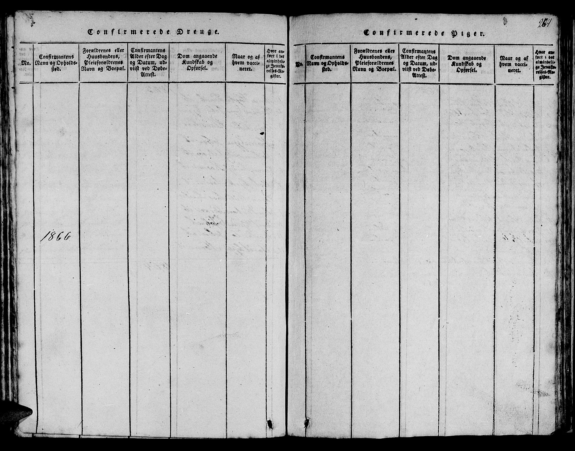 Ministerialprotokoller, klokkerbøker og fødselsregistre - Sør-Trøndelag, AV/SAT-A-1456/613/L0393: Parish register (copy) no. 613C01, 1816-1886, p. 264
