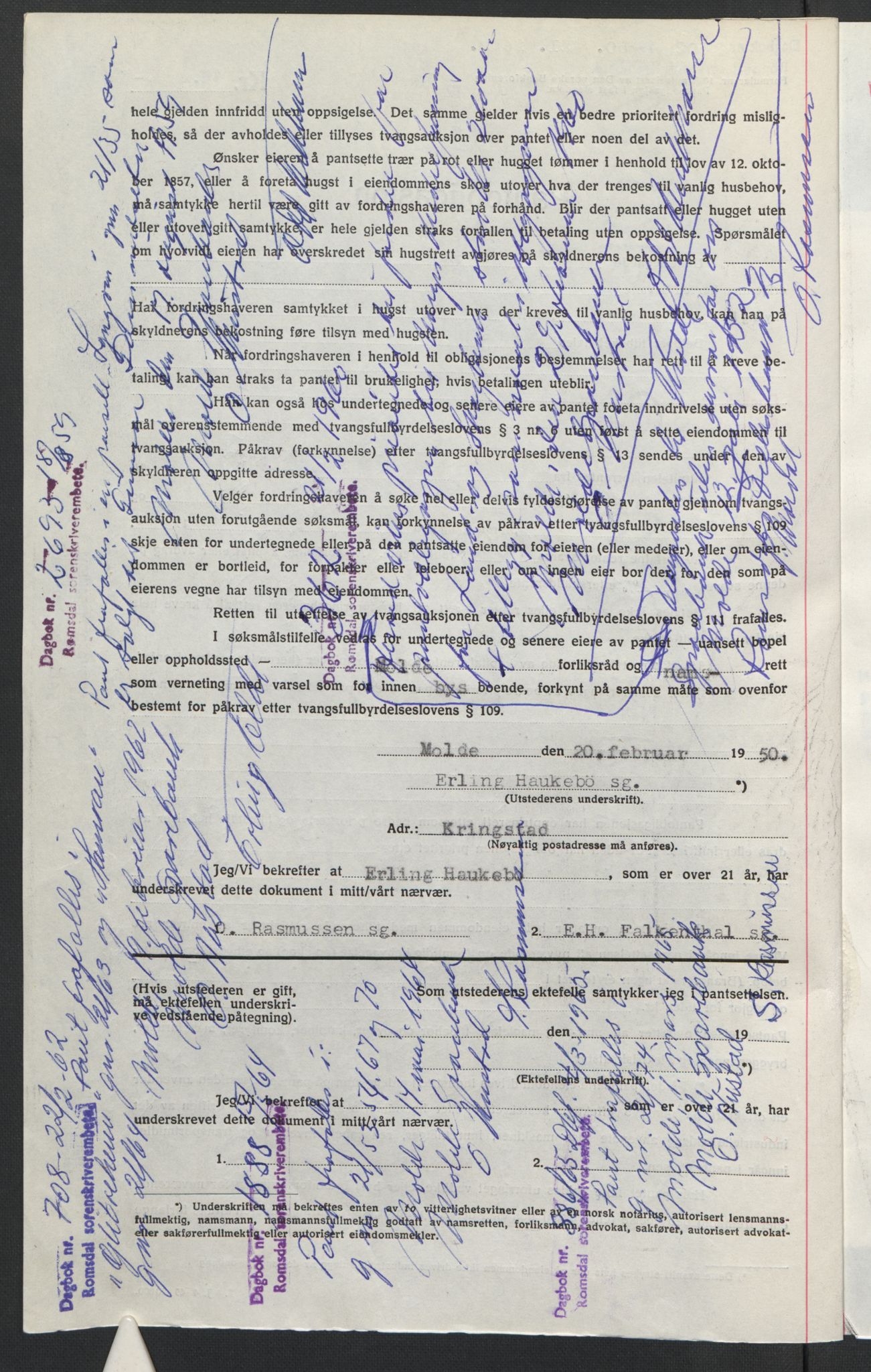 Romsdal sorenskriveri, AV/SAT-A-4149/1/2/2C: Mortgage book no. B5, 1949-1950, Diary no: : 602/1950