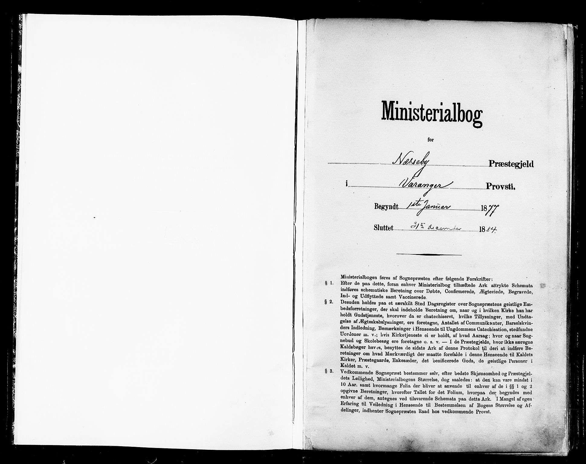 Nesseby sokneprestkontor, SATØ/S-1330/H/Ha/L0004kirke: Parish register (official) no. 4, 1877-1884