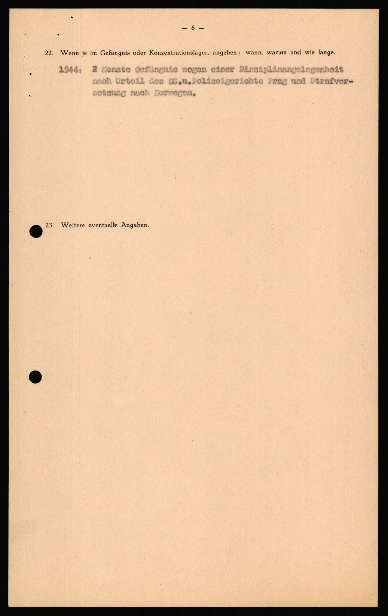 Forsvaret, Forsvarets overkommando II, AV/RA-RAFA-3915/D/Db/L0034: CI Questionaires. Tyske okkupasjonsstyrker i Norge. Tyskere., 1945-1946, p. 86