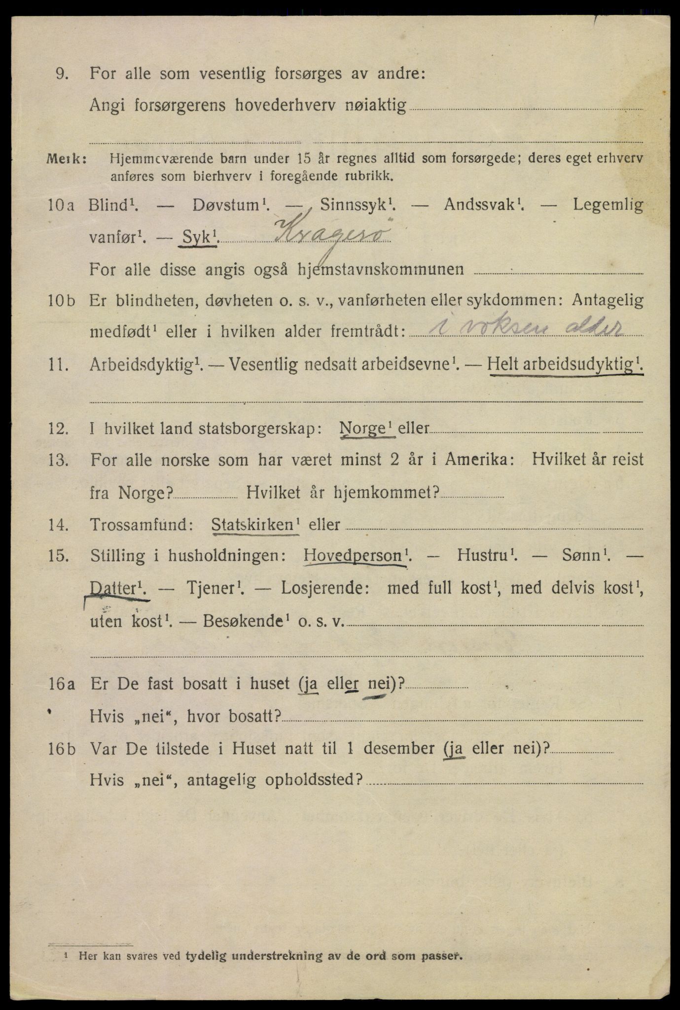 SAKO, 1920 census for Kragerø, 1920, p. 5766
