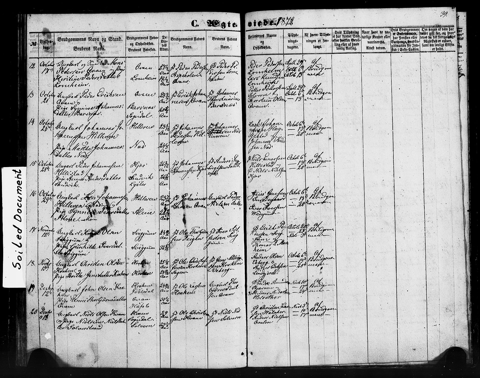Hafslo sokneprestembete, AV/SAB-A-80301/H/Haa/Haaa/L0013: Parish register (official) no. A 13, 1854-1879, p. 39