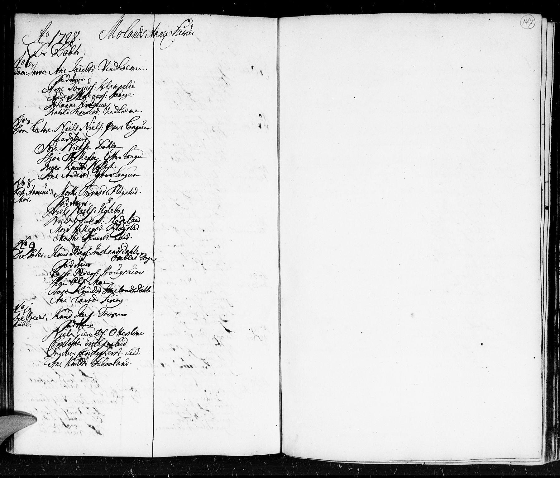 Holt sokneprestkontor, SAK/1111-0021/F/Fa/L0001: Parish register (official) no. A 1 /5, 1721-1735, p. 147