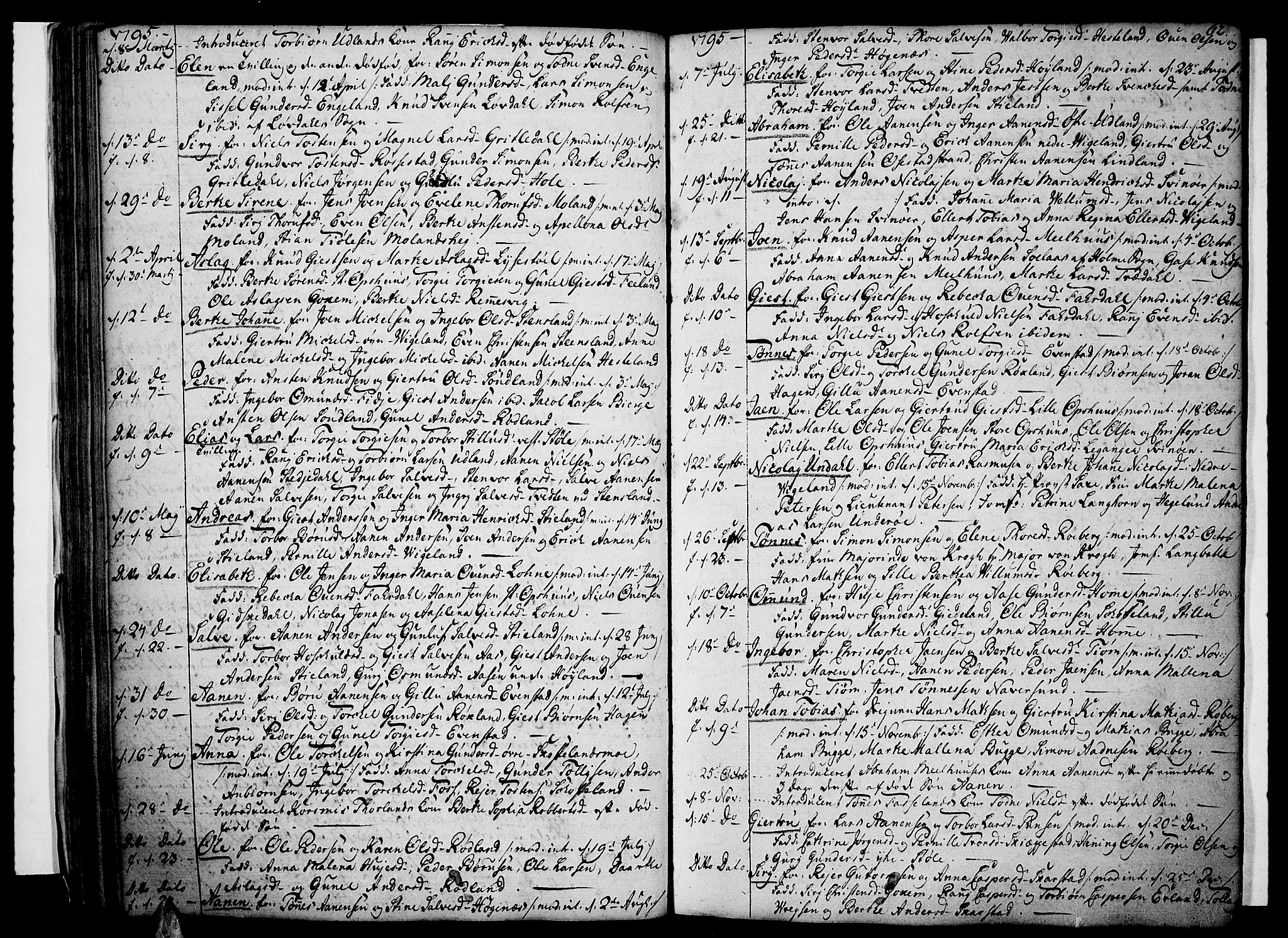 Sør-Audnedal sokneprestkontor, AV/SAK-1111-0039/F/Fa/Fab/L0002: Parish register (official) no. A 2 /1, 1766-1815, p. 62