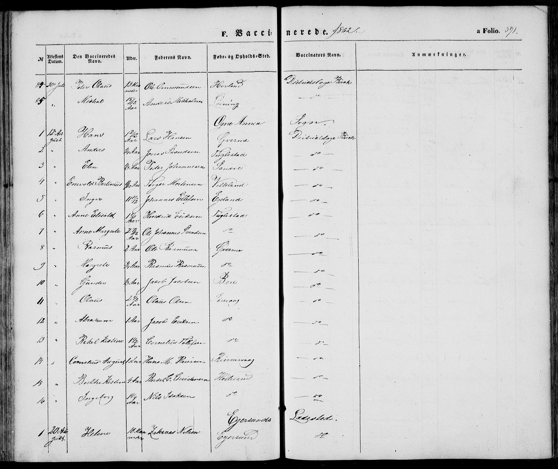 Eigersund sokneprestkontor, SAST/A-101807/S08/L0013: Parish register (official) no. A 12.2, 1850-1865, p. 591