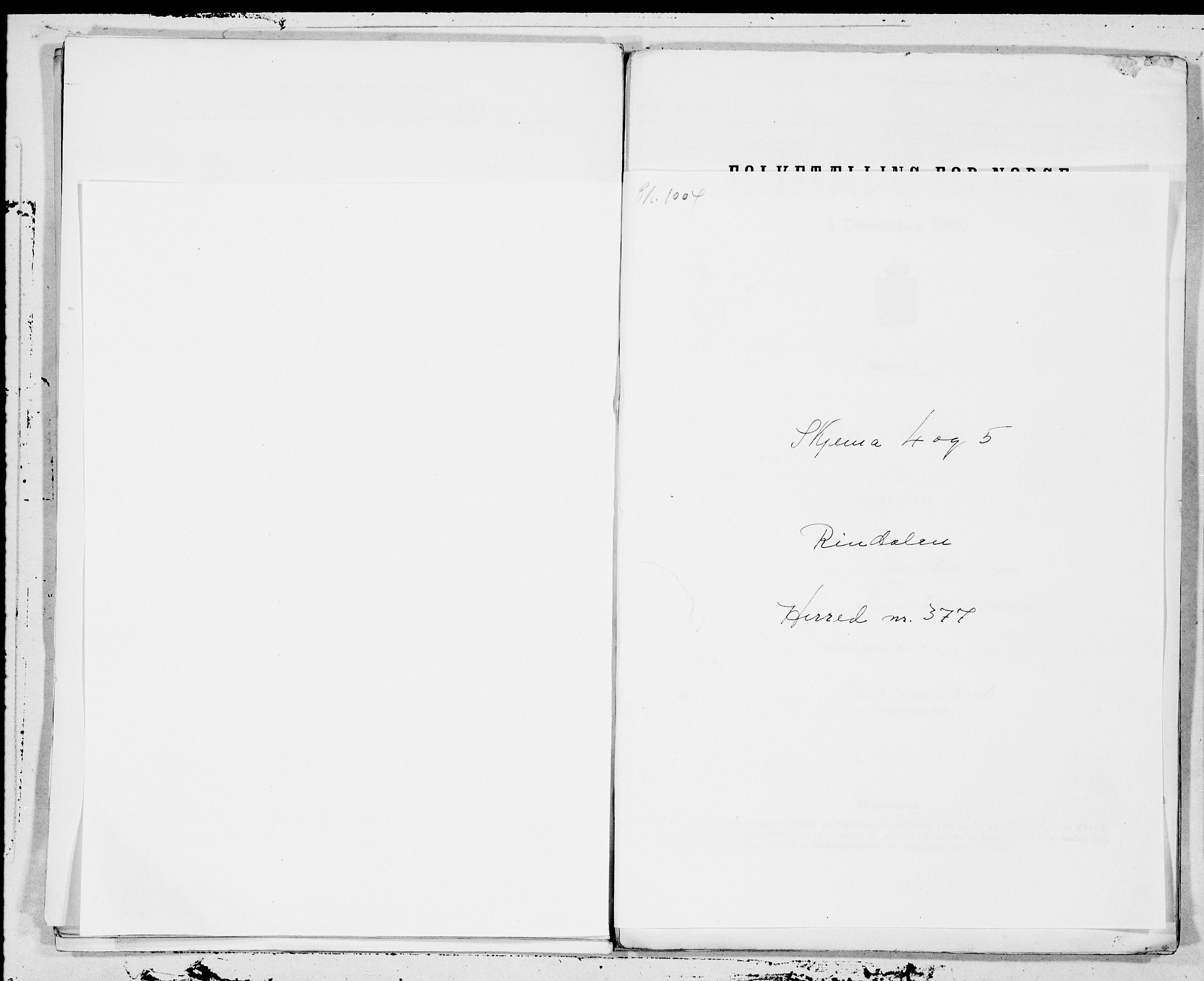 SAT, 1900 census for Rindal, 1900, p. 1
