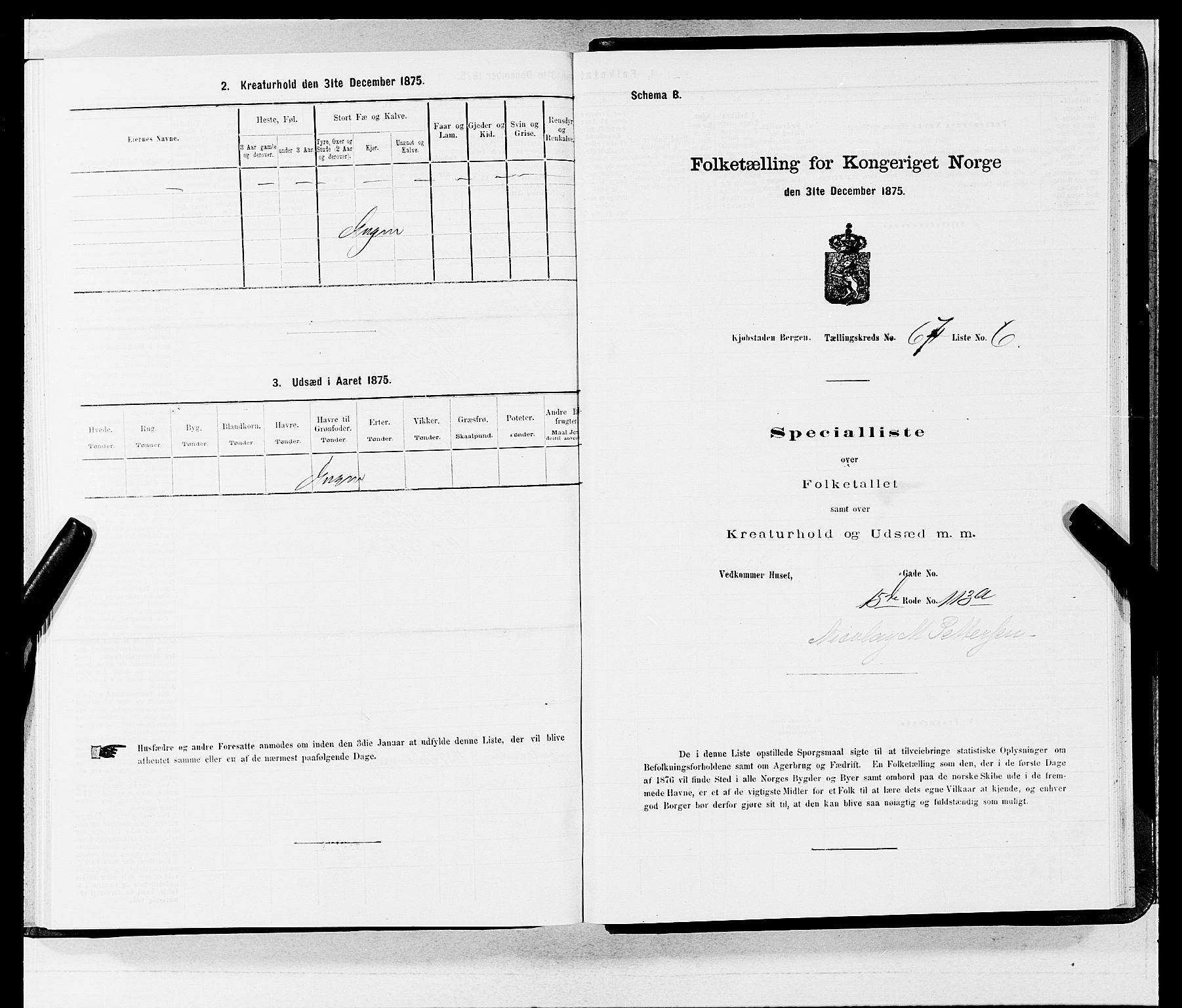 SAB, 1875 census for 1301 Bergen, 1875, p. 3556