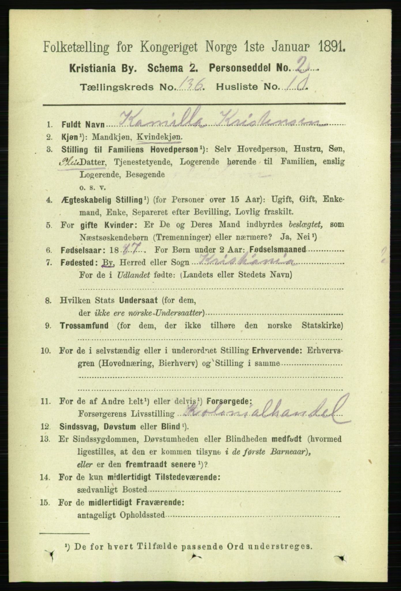 RA, 1891 census for 0301 Kristiania, 1891, p. 75504