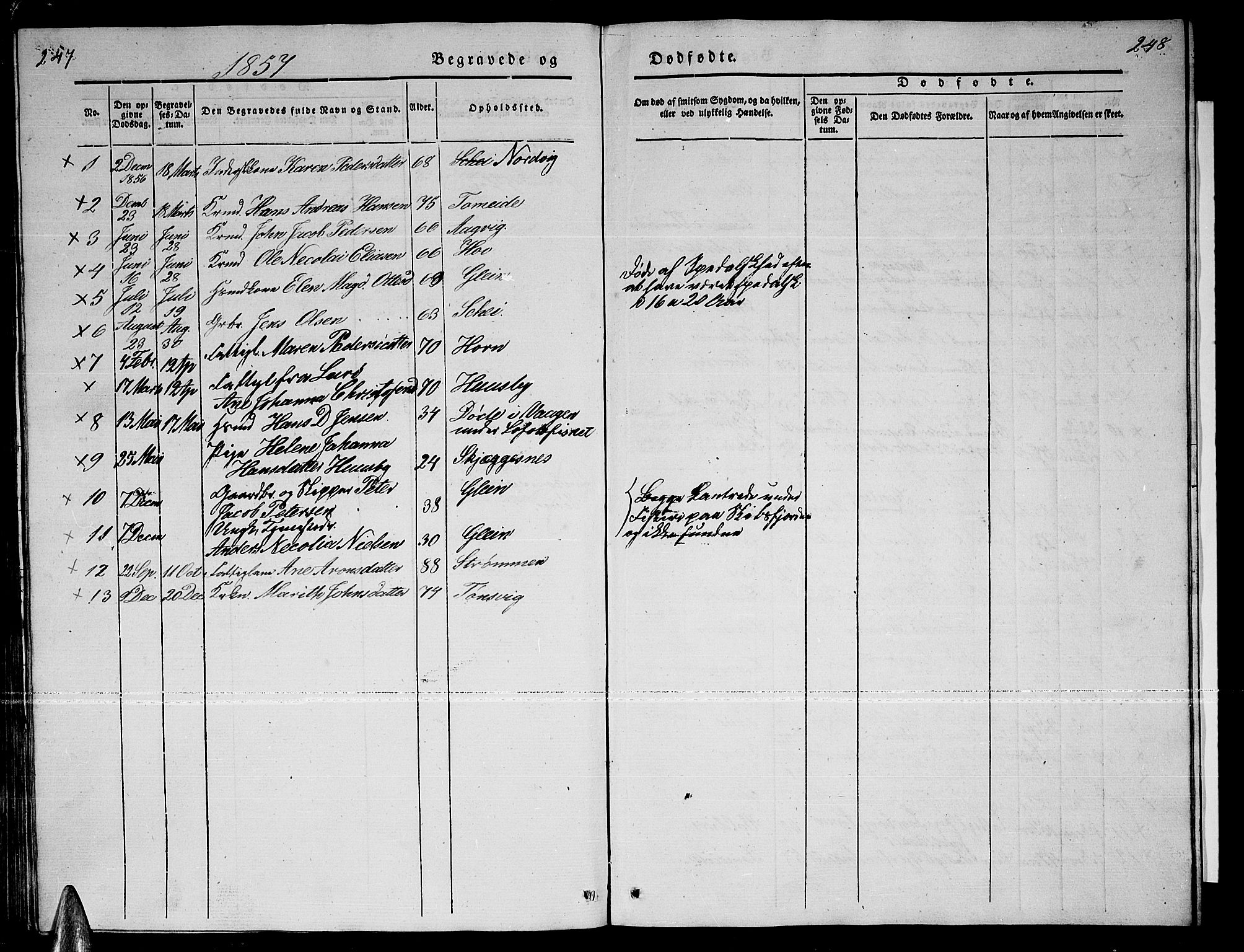 Ministerialprotokoller, klokkerbøker og fødselsregistre - Nordland, SAT/A-1459/835/L0530: Parish register (copy) no. 835C02, 1842-1865, p. 247-248