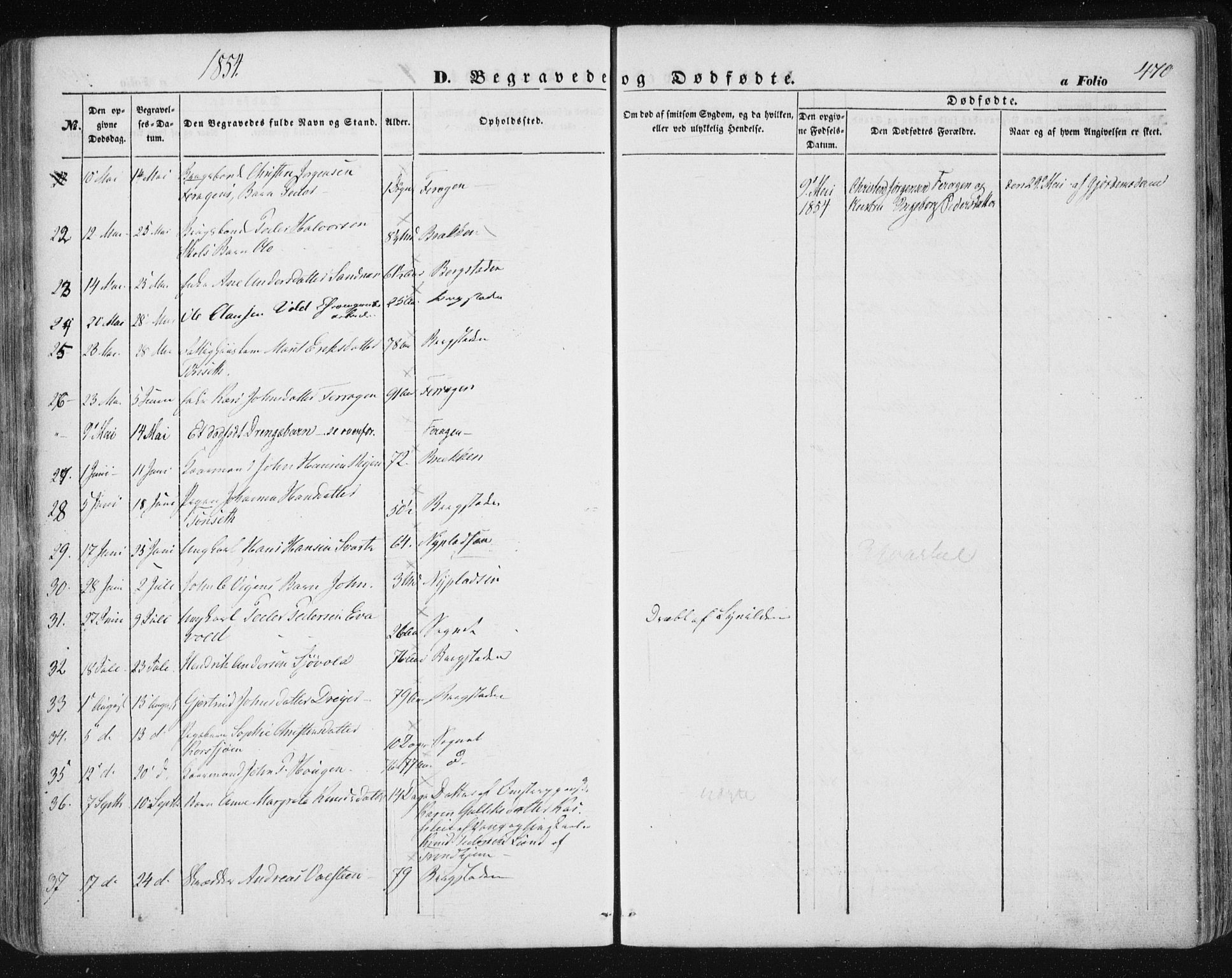 Ministerialprotokoller, klokkerbøker og fødselsregistre - Sør-Trøndelag, SAT/A-1456/681/L0931: Parish register (official) no. 681A09, 1845-1859, p. 470