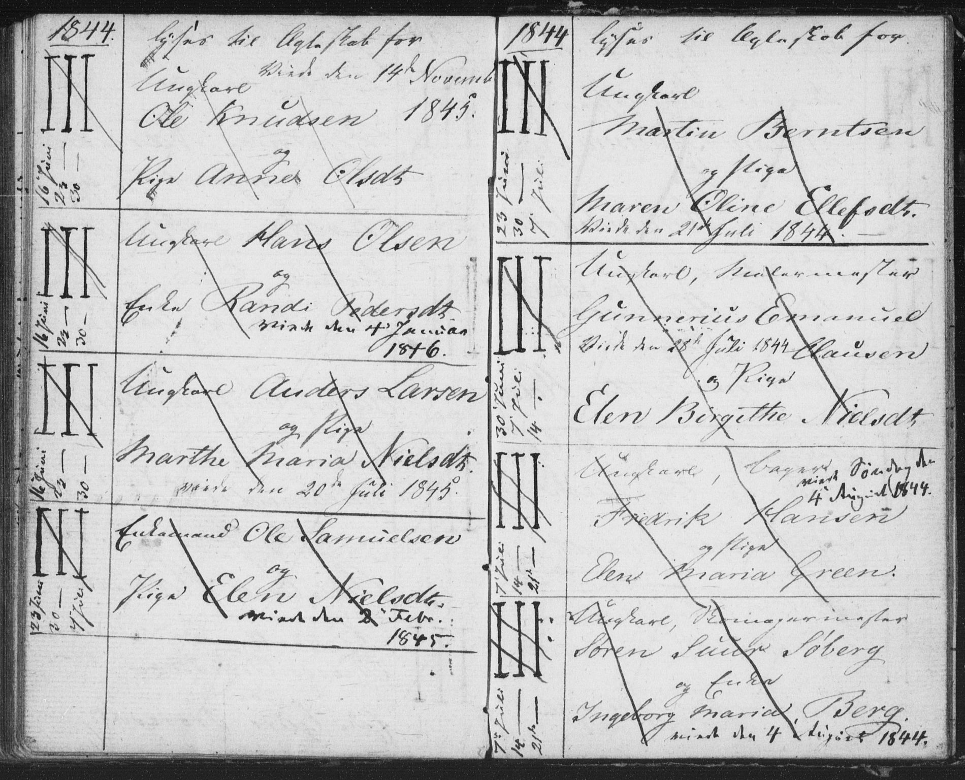 Bragernes kirkebøker, AV/SAKO-A-6/H/Ha/L0002: Banns register no. 2, 1832-1846