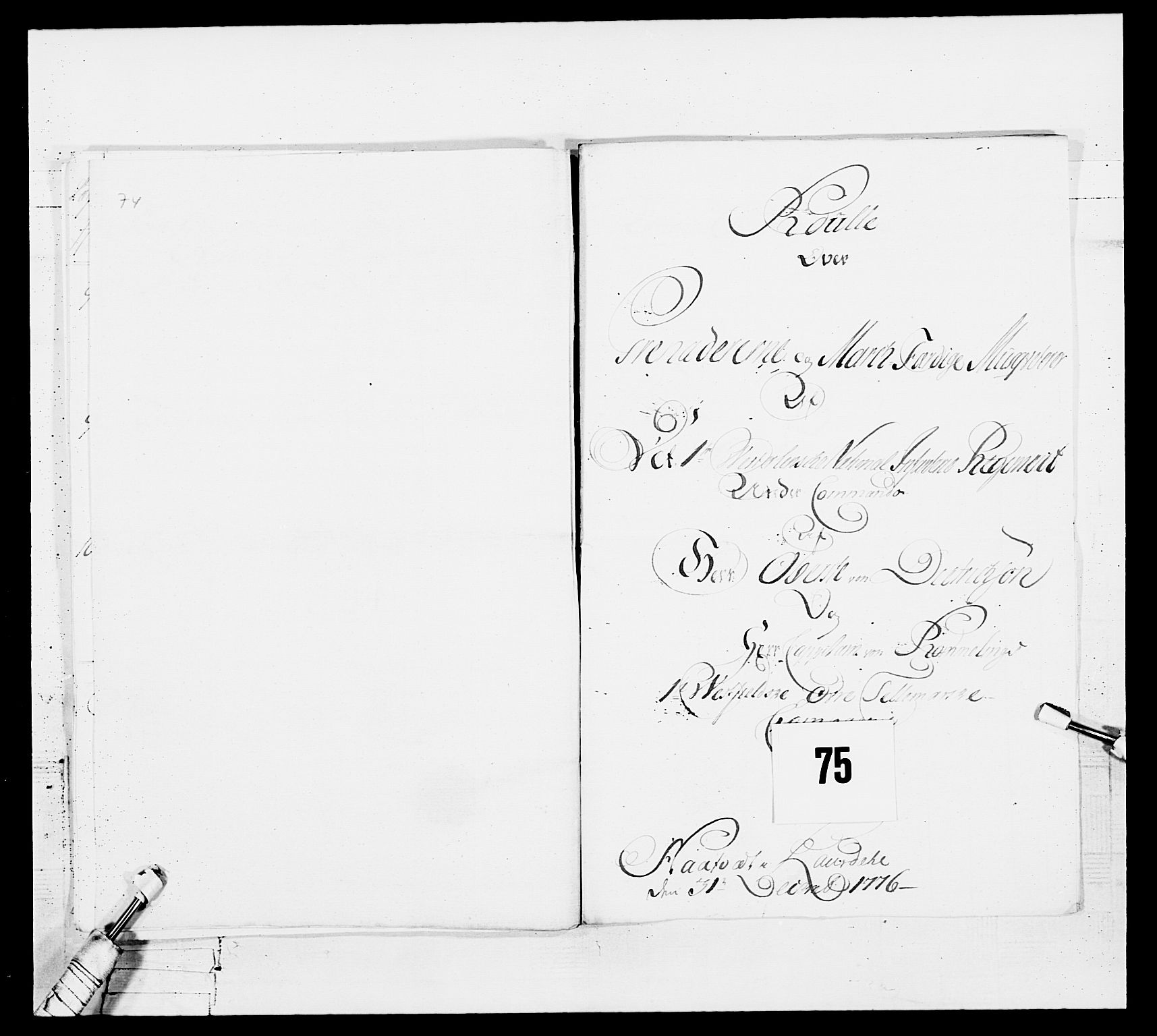 Generalitets- og kommissariatskollegiet, Det kongelige norske kommissariatskollegium, AV/RA-EA-5420/E/Eh/L0101: 1. Vesterlenske nasjonale infanteriregiment, 1766-1777, p. 531